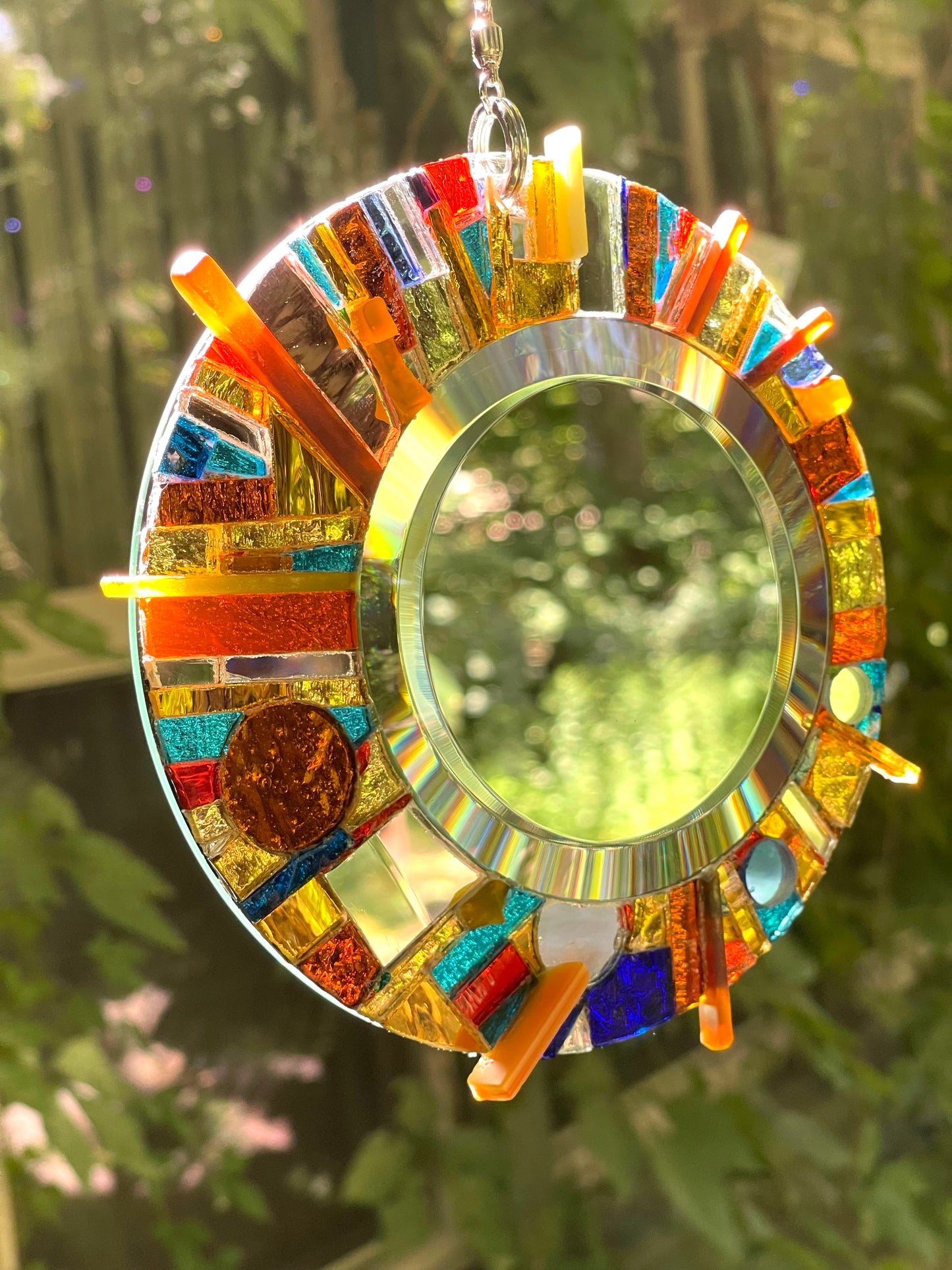 Celestial mirror mosaic stunning sun catcher