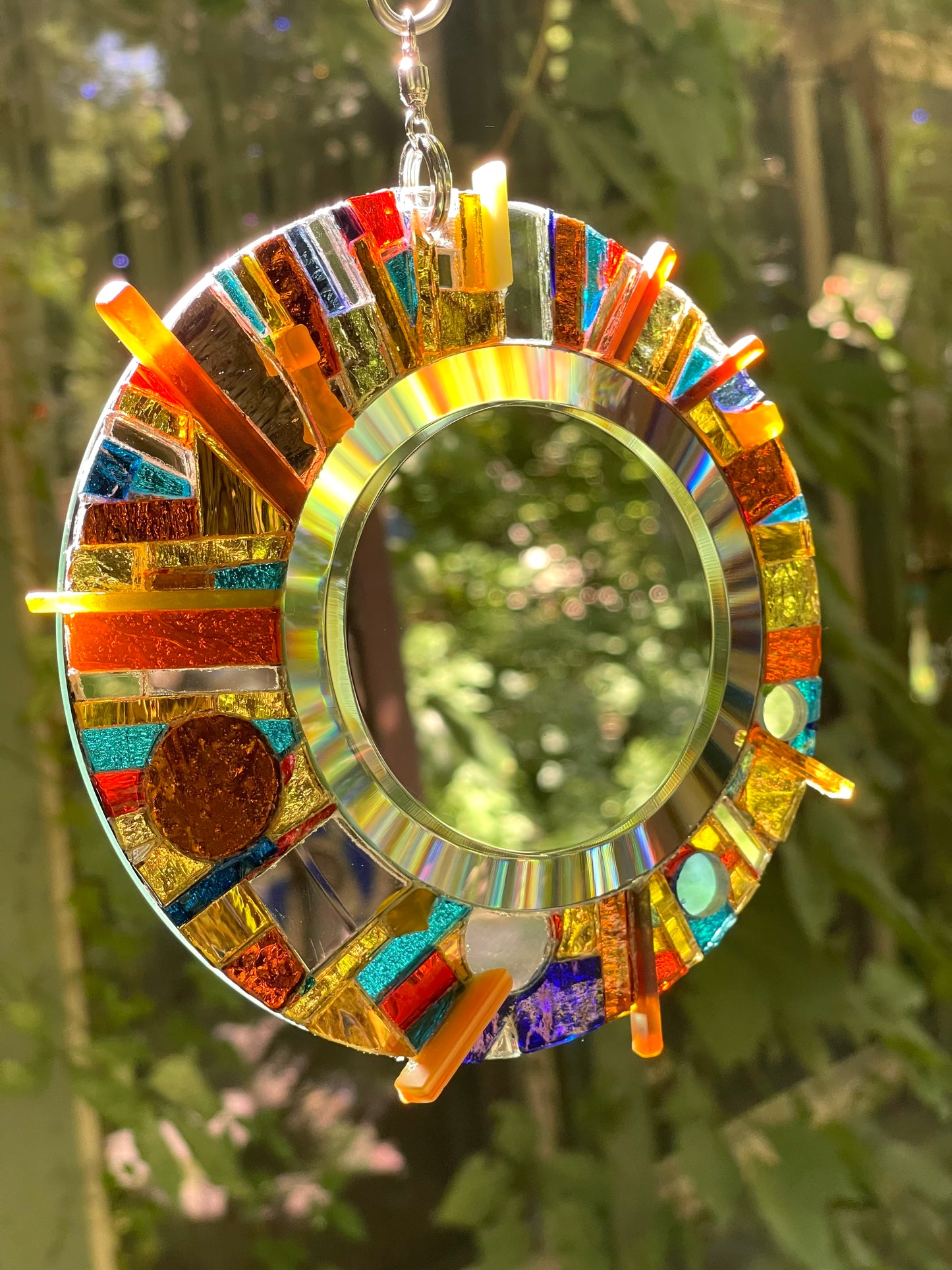 Celestial mirror mosaic stunning sun catcher