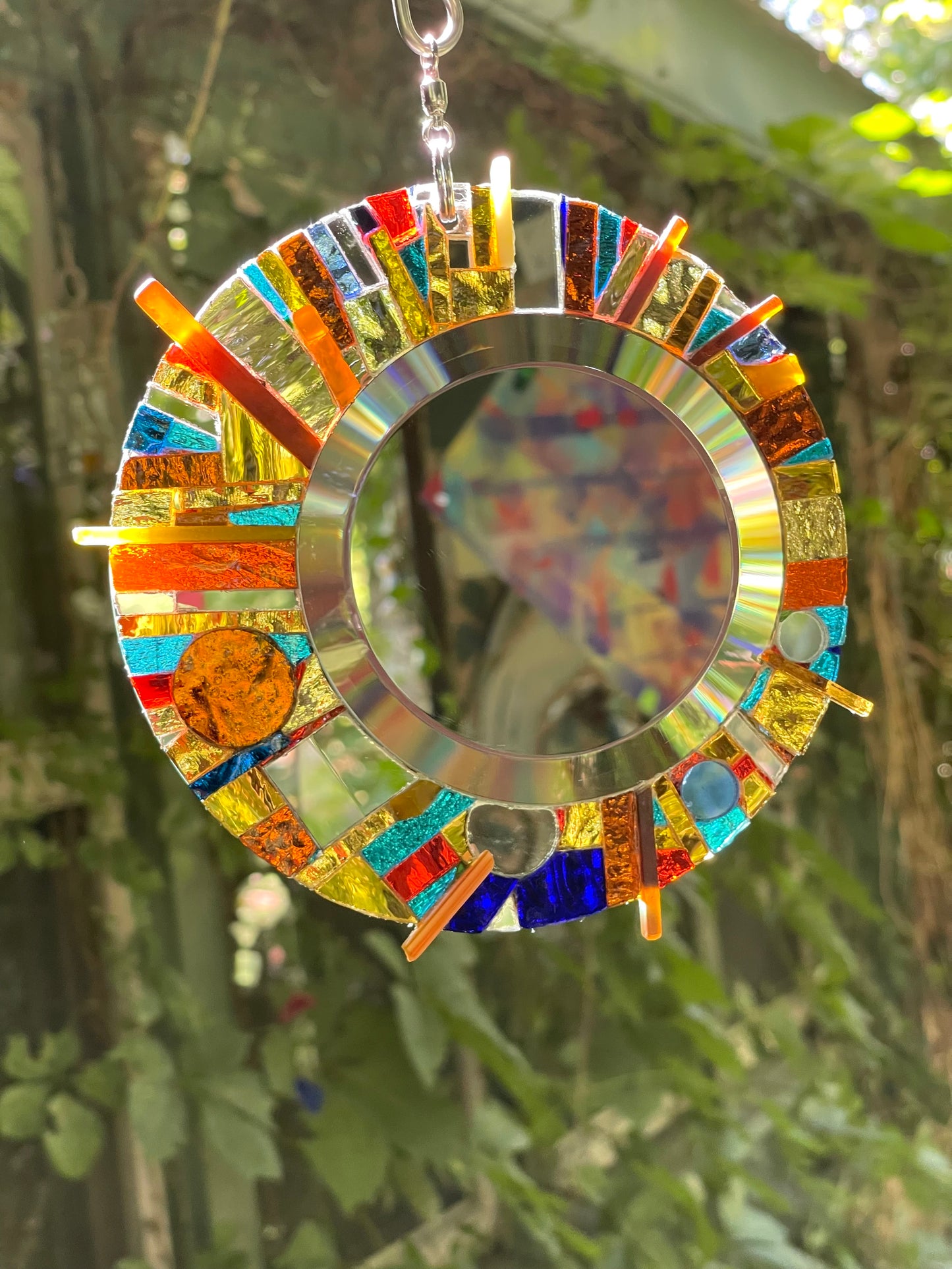 Celestial mirror mosaic stunning sun catcher