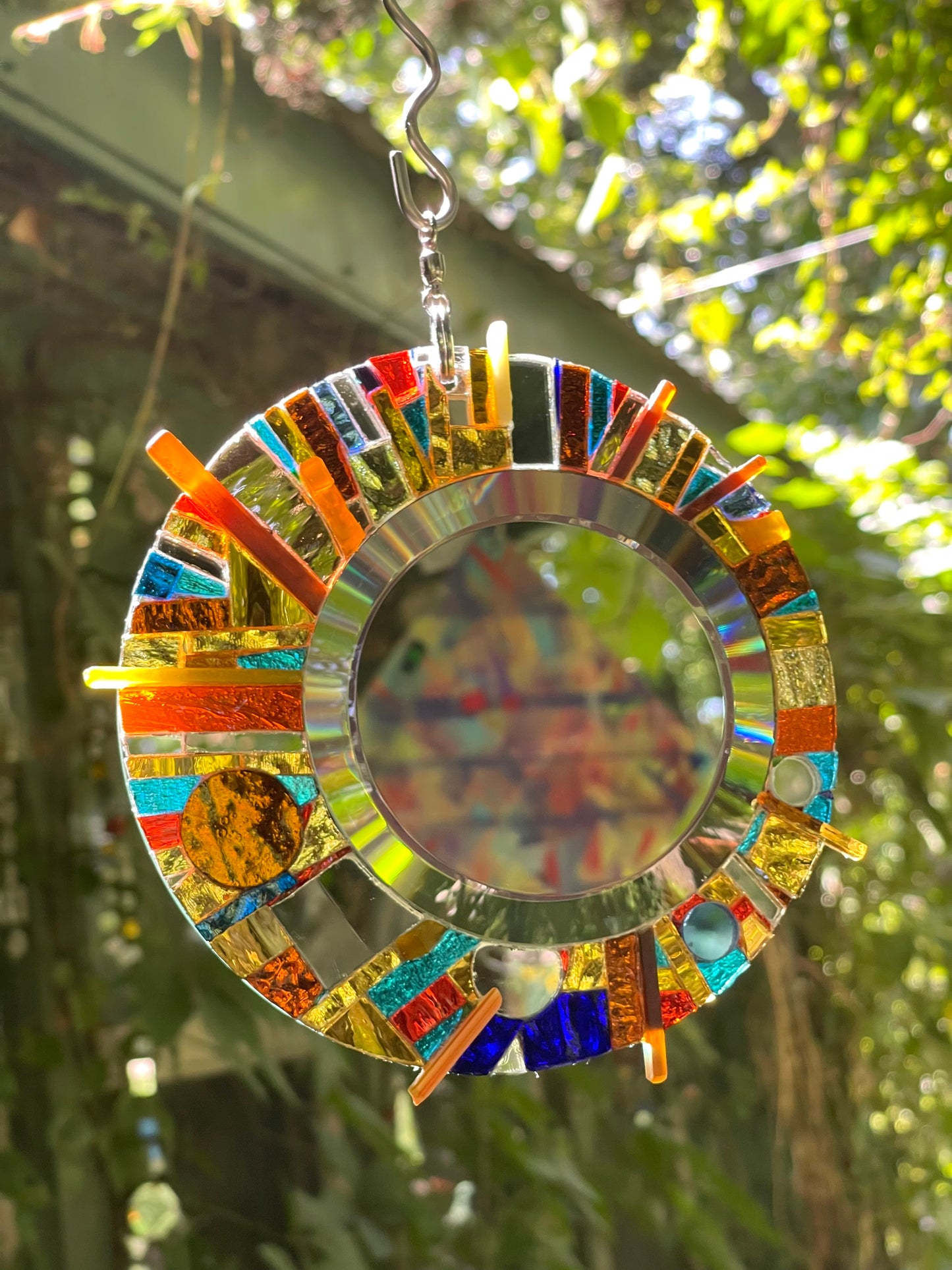Celestial mirror mosaic stunning sun catcher