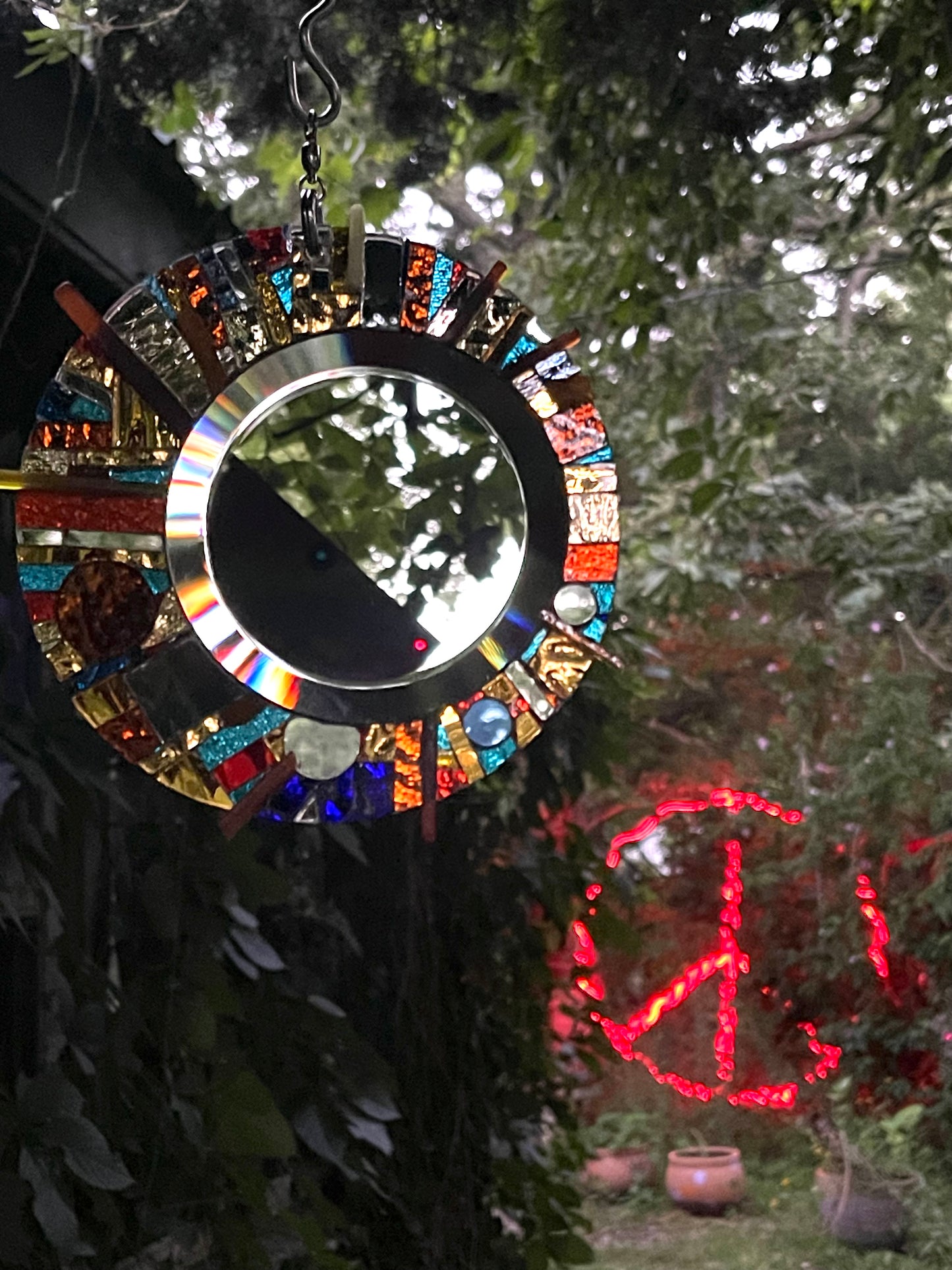 Celestial mirror mosaic stunning sun catcher