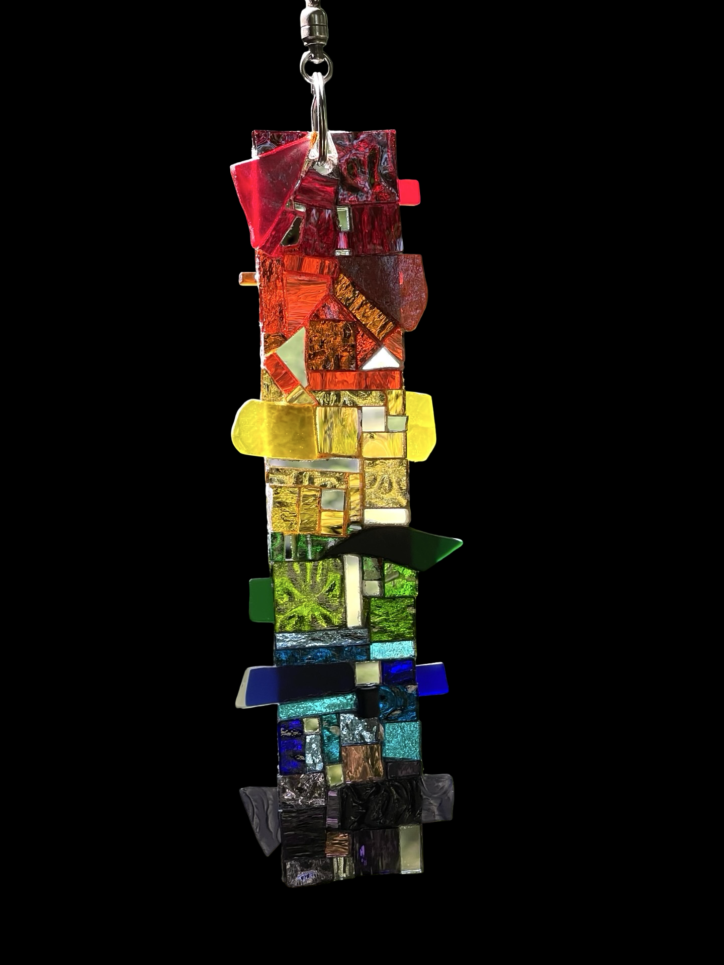 Pride rainbow mirror mosaic rectangle sun catcher