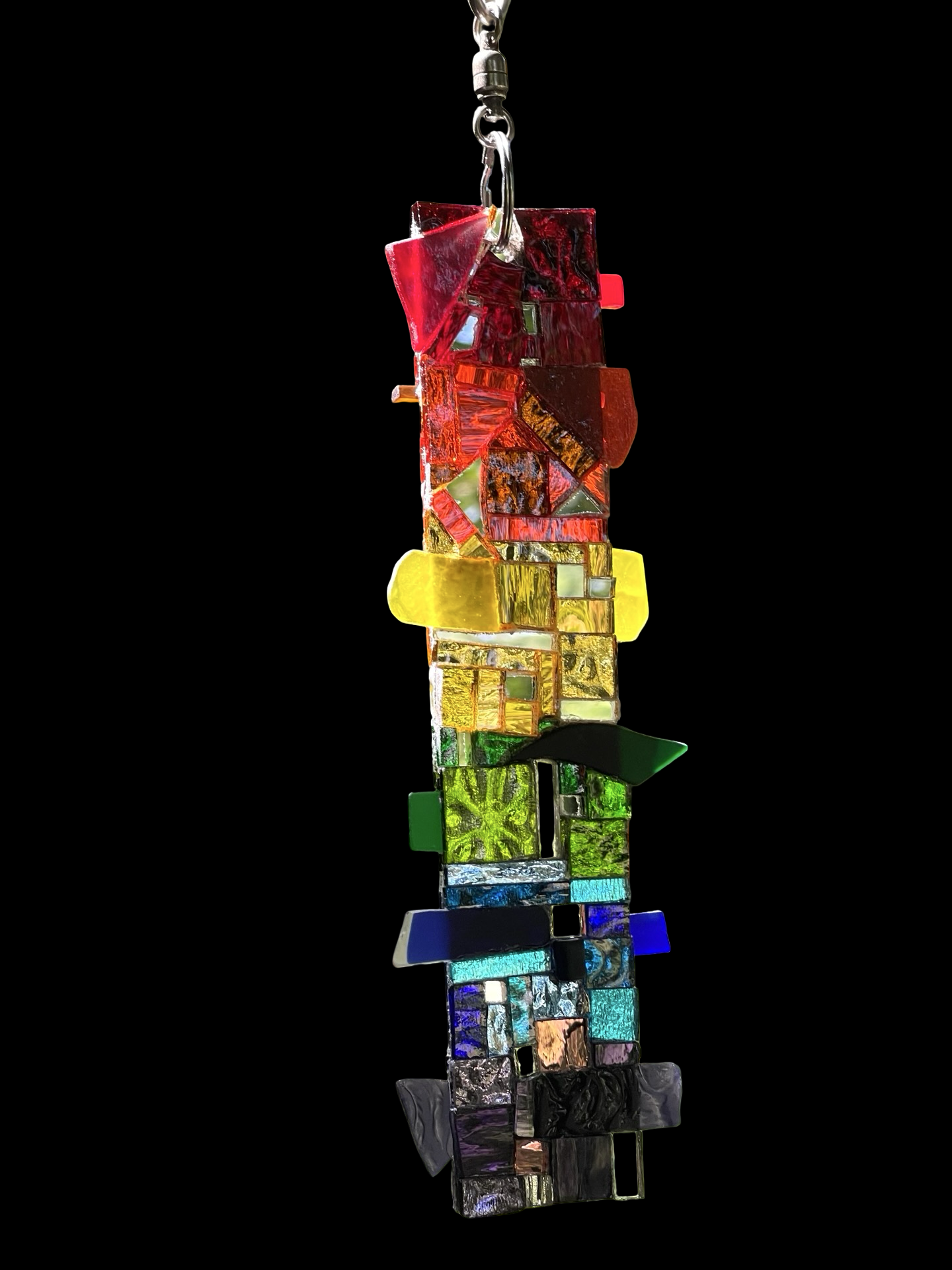 Pride rainbow mirror mosaic rectangle sun catcher