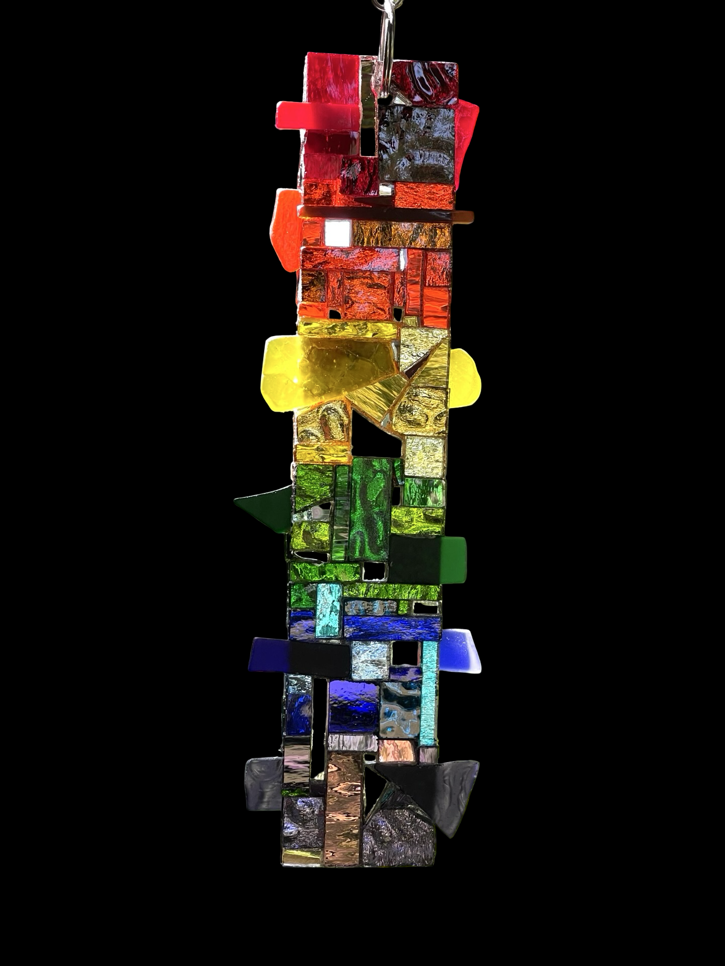 Pride rainbow mirror mosaic rectangle sun catcher