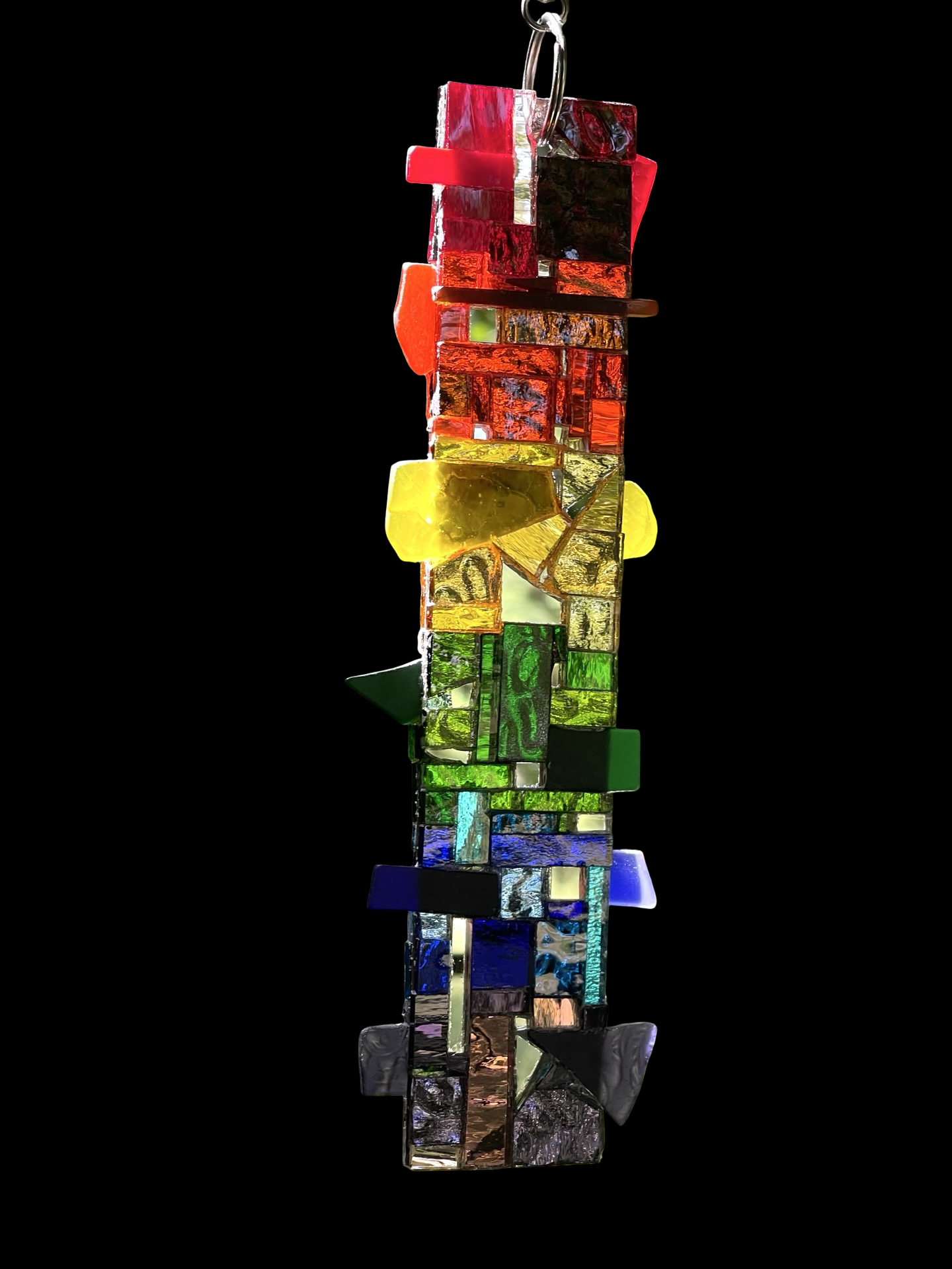 Pride rainbow mirror mosaic rectangle sun catcher