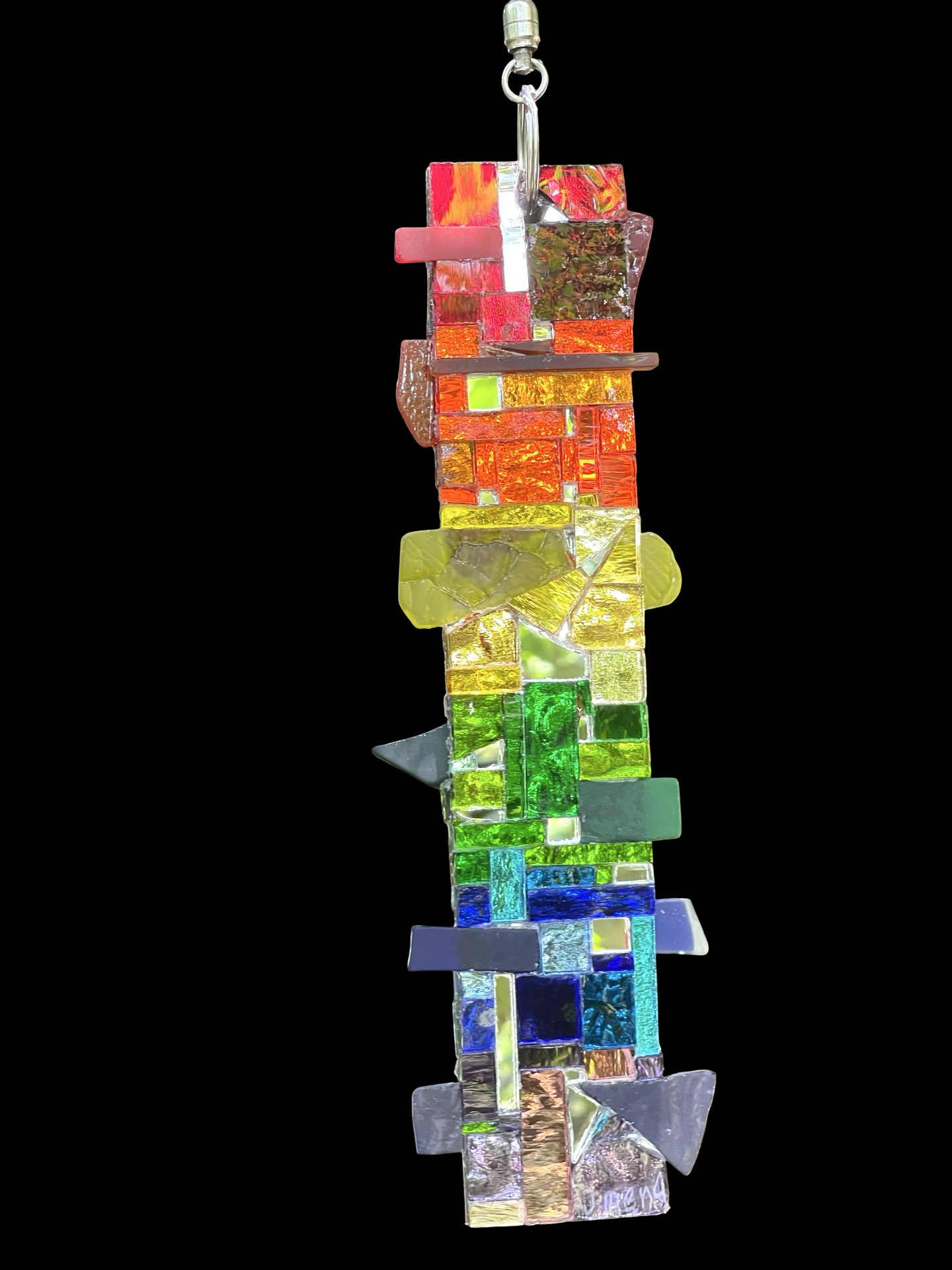 Pride rainbow mirror mosaic rectangle sun catcher