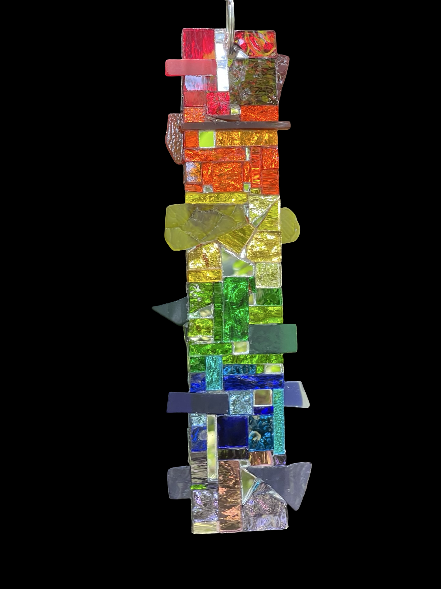 Pride rainbow mirror mosaic rectangle sun catcher