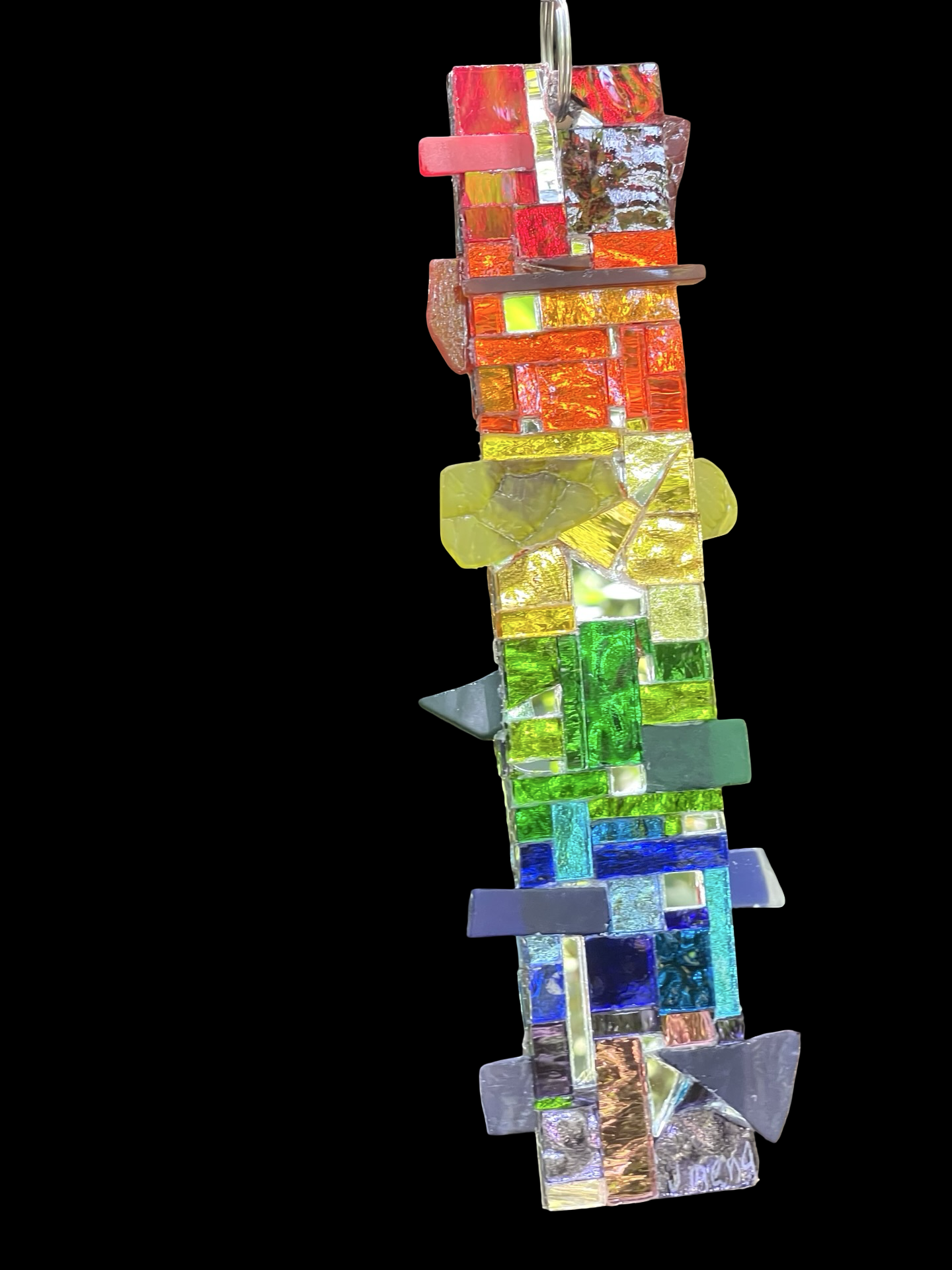 Pride rainbow mirror mosaic rectangle sun catcher