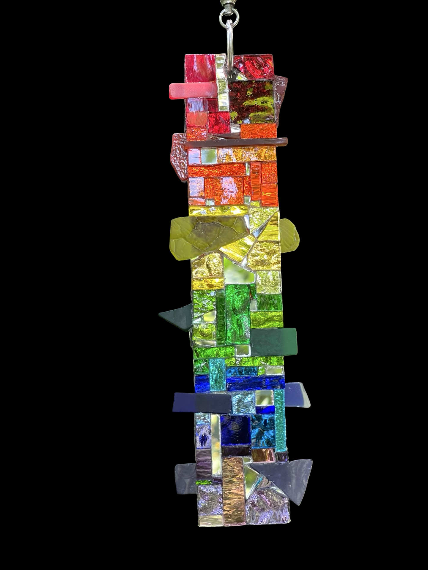 Pride rainbow mirror mosaic rectangle sun catcher