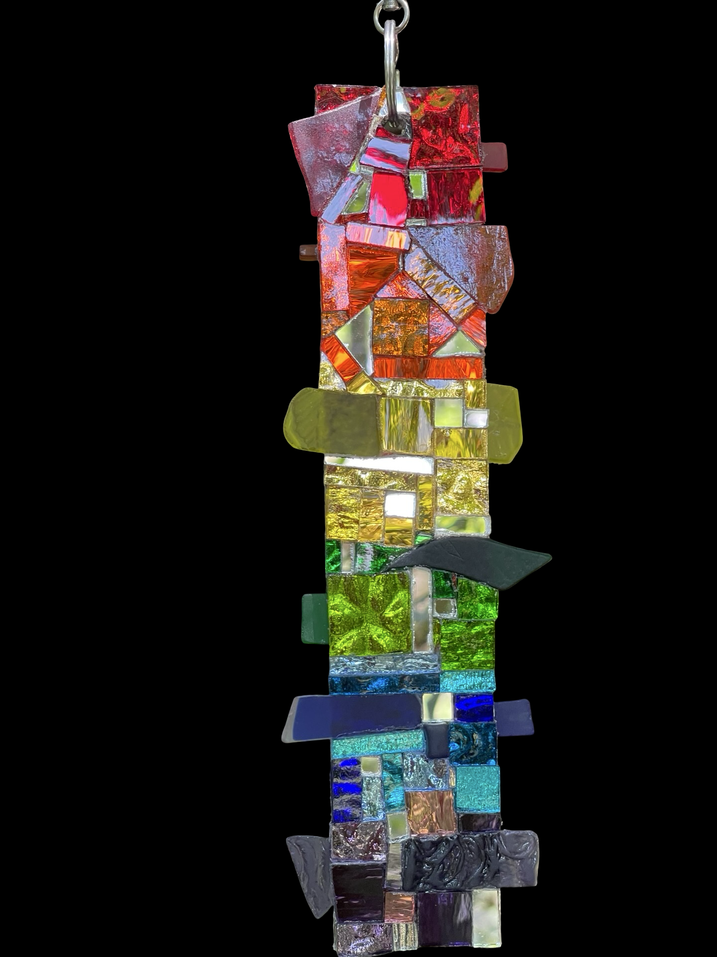 Pride rainbow mirror mosaic rectangle sun catcher
