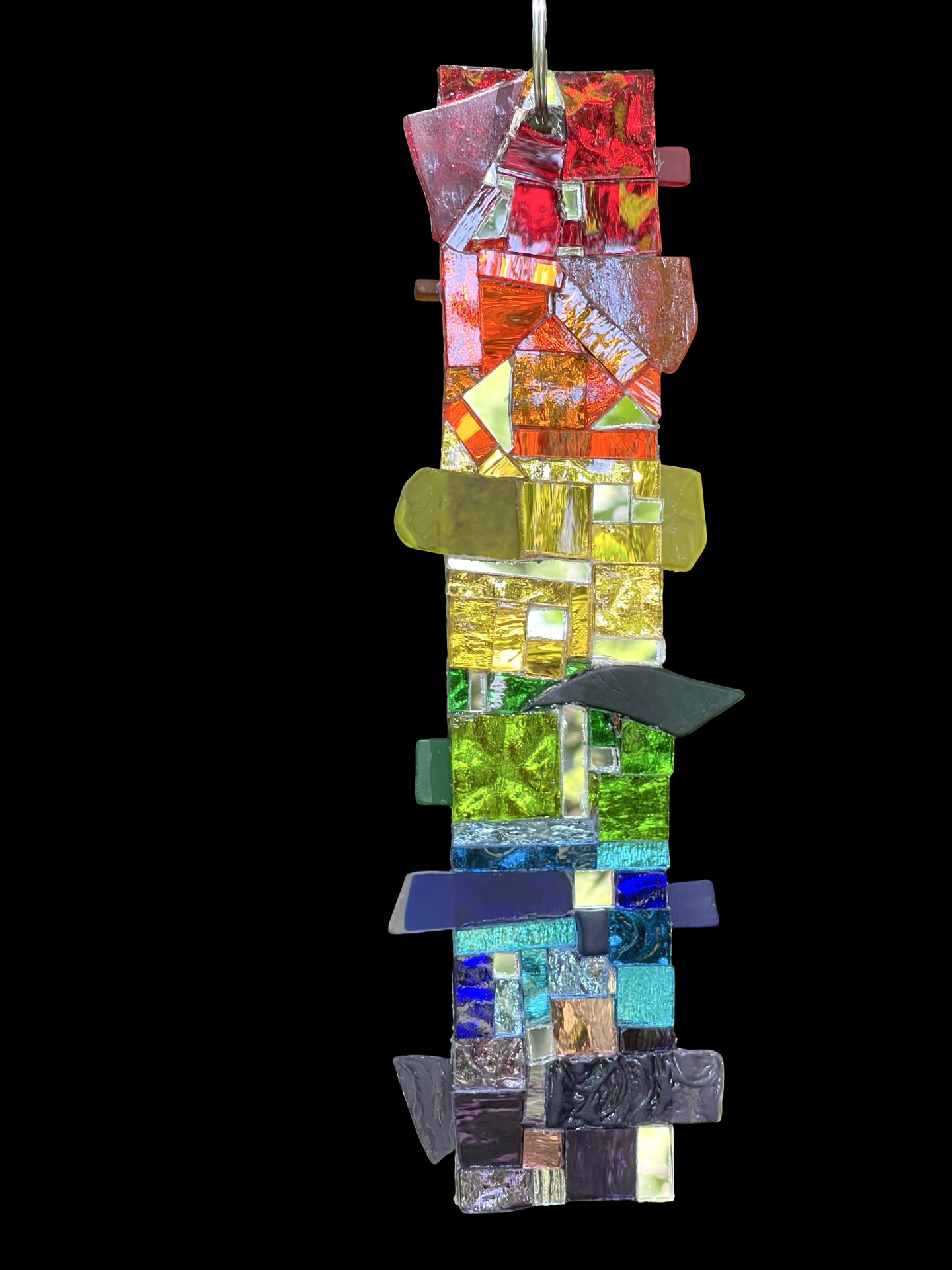 Pride rainbow mirror mosaic rectangle sun catcher