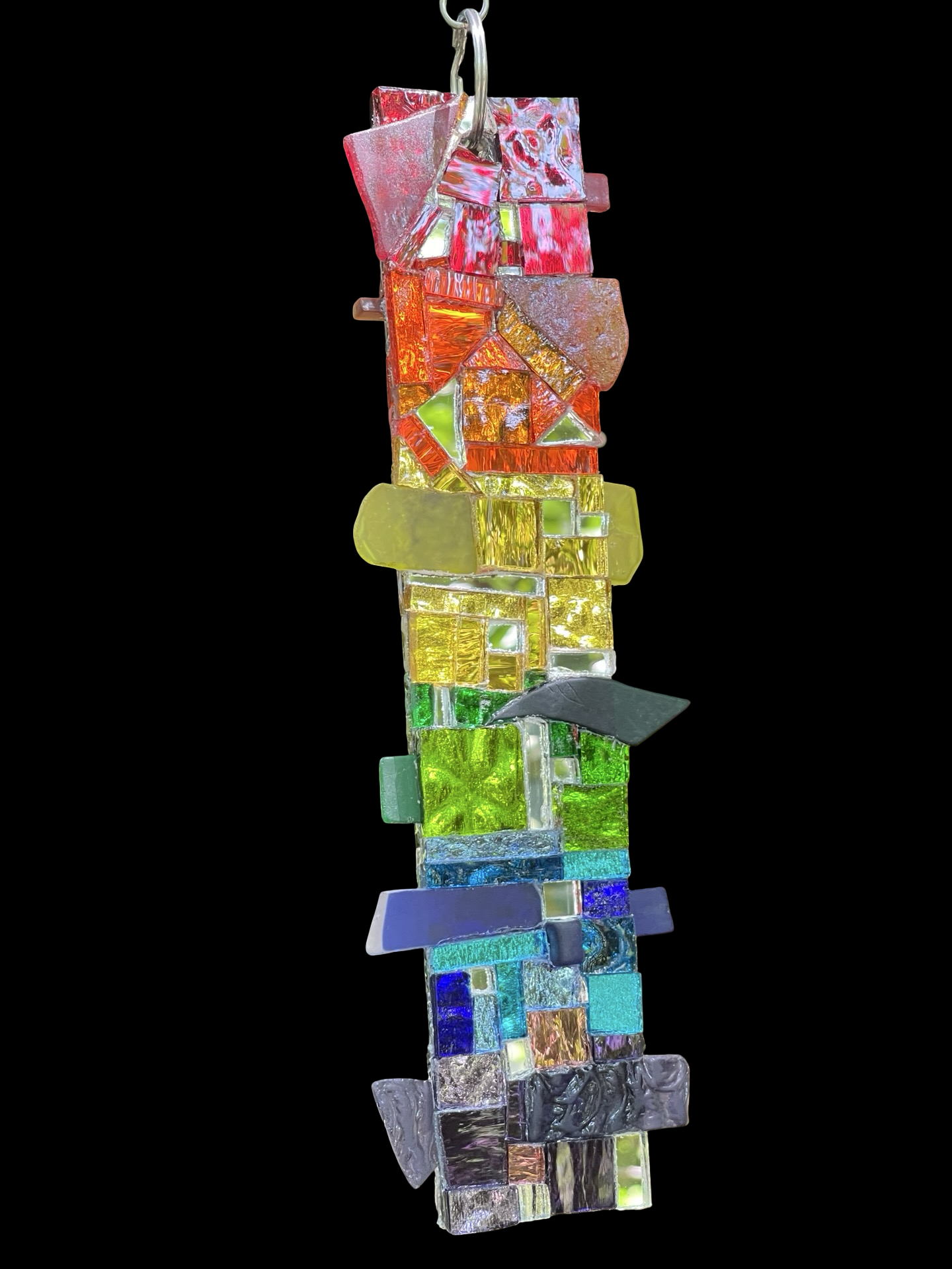 Pride rainbow mirror mosaic rectangle sun catcher