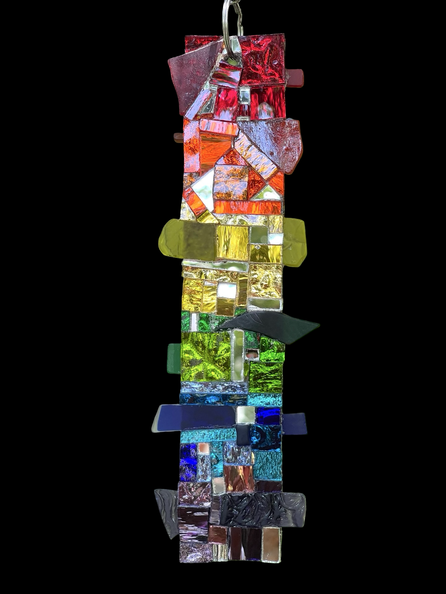 Pride rainbow mirror mosaic rectangle sun catcher