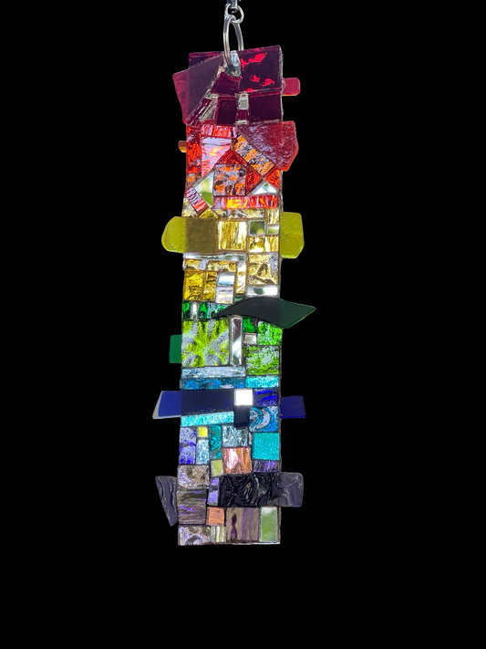 Pride rainbow mirror mosaic rectangle sun catcher