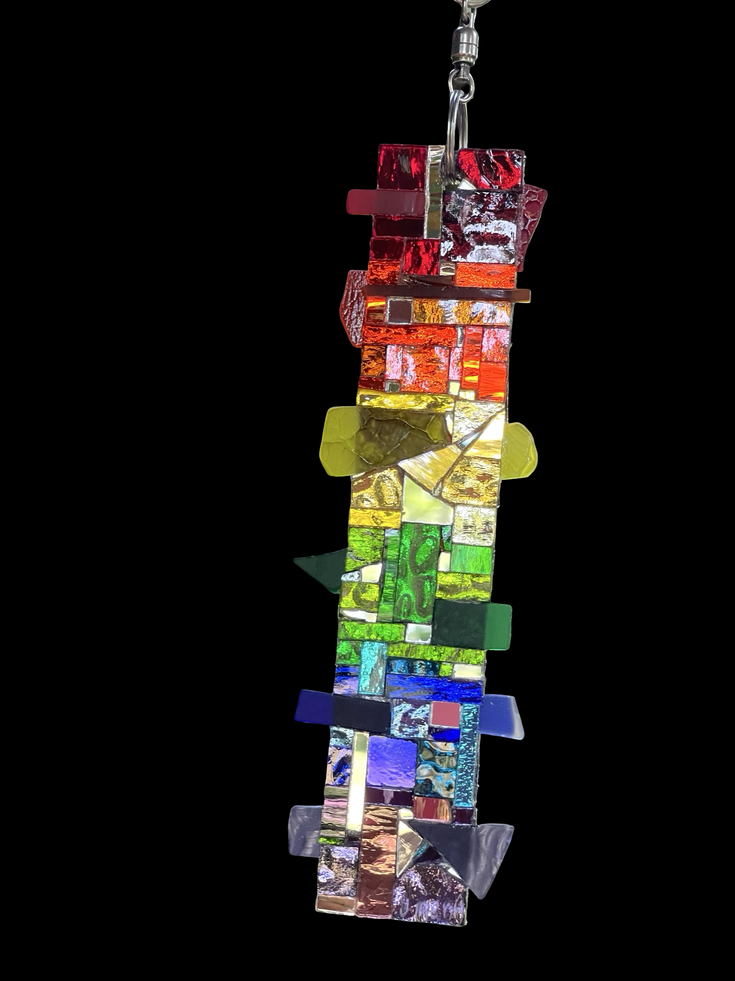 Pride rainbow mirror mosaic rectangle sun catcher