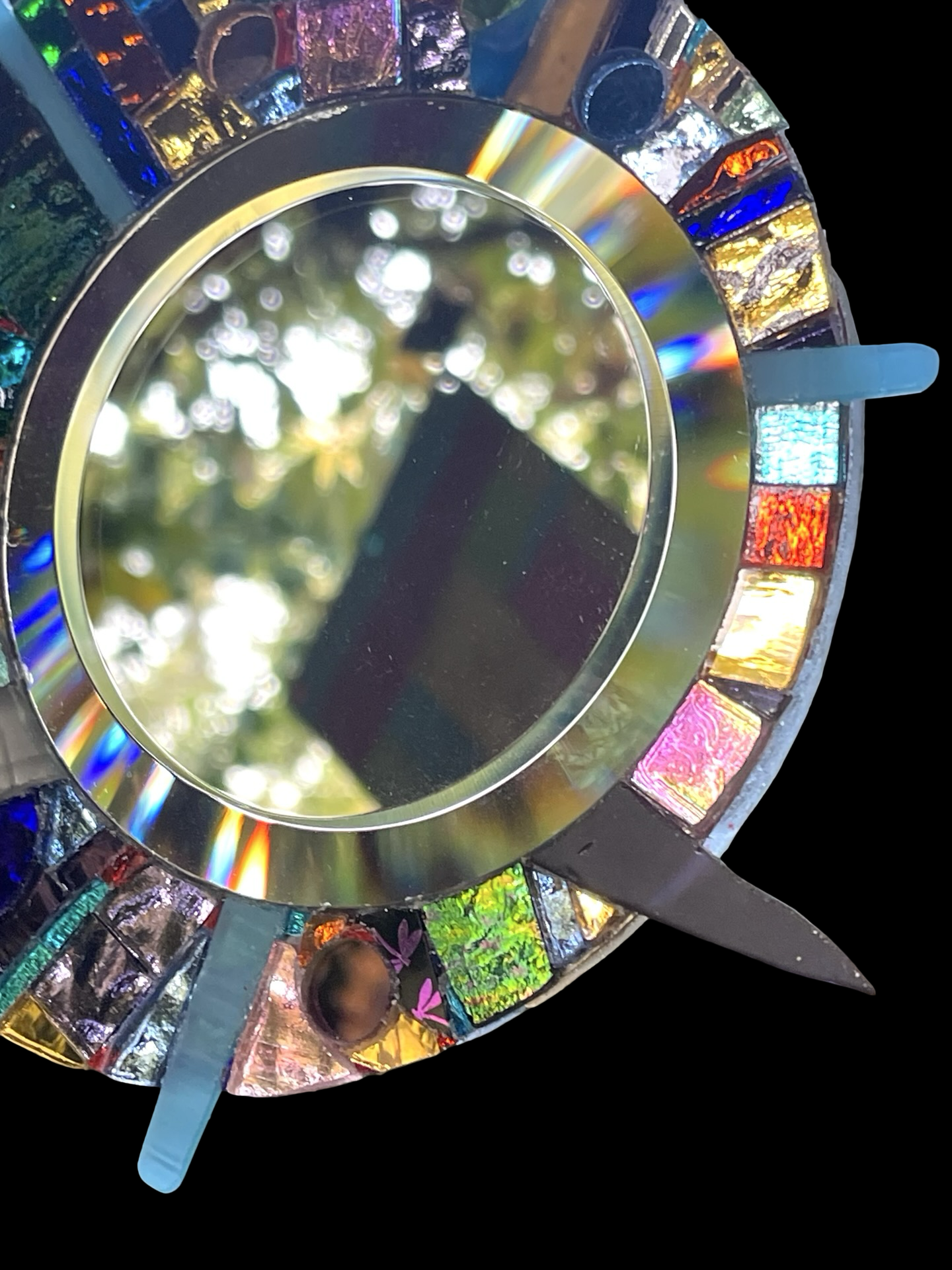 Celestial circle mirror mosaic sun catcher