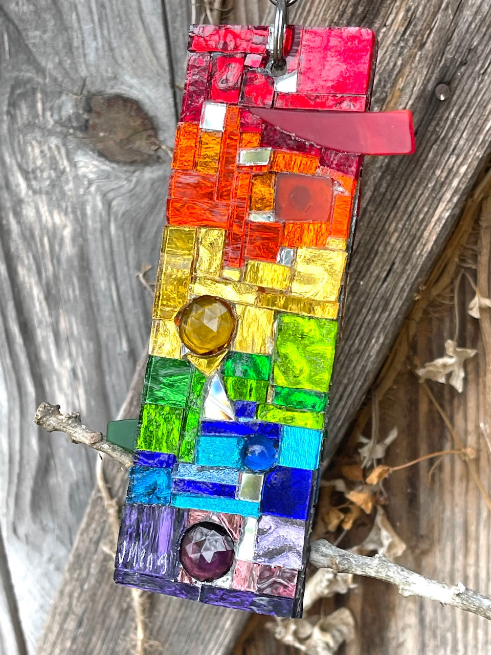 Petite 6” Rainbow Pride Mirror Mosaic Sun Catcher