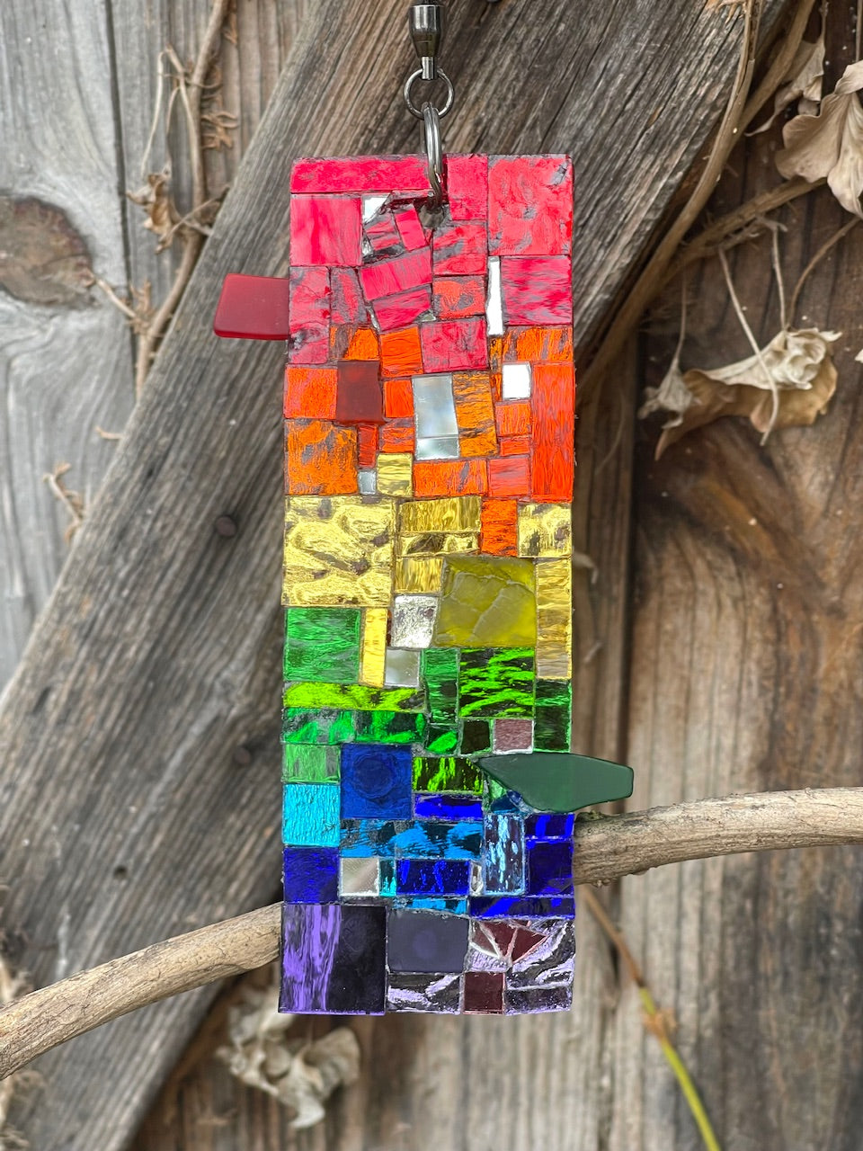 Petite 6” Rainbow Pride Mirror Mosaic Sun Catcher