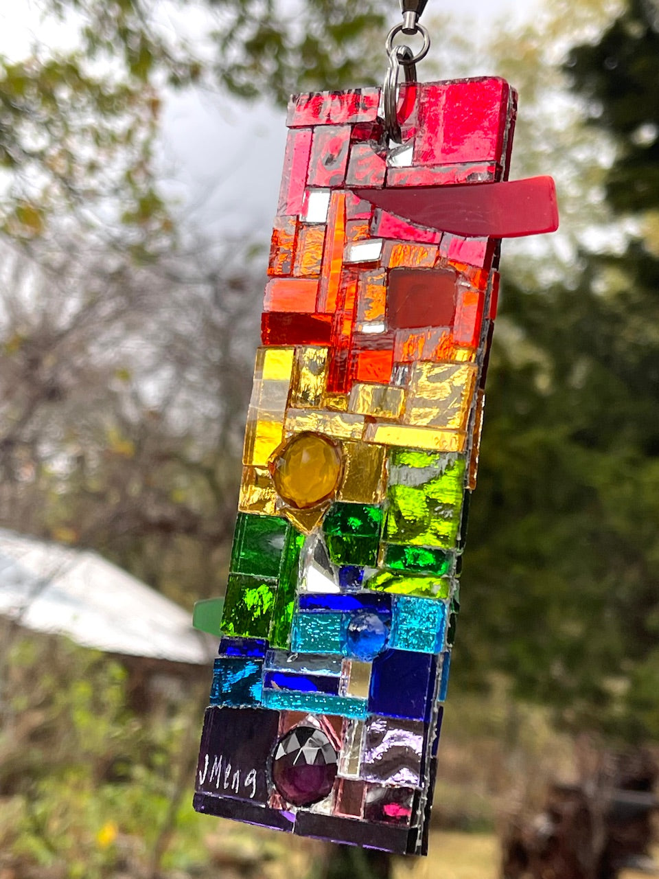 Petite 6” Rainbow Pride Mirror Mosaic Sun Catcher