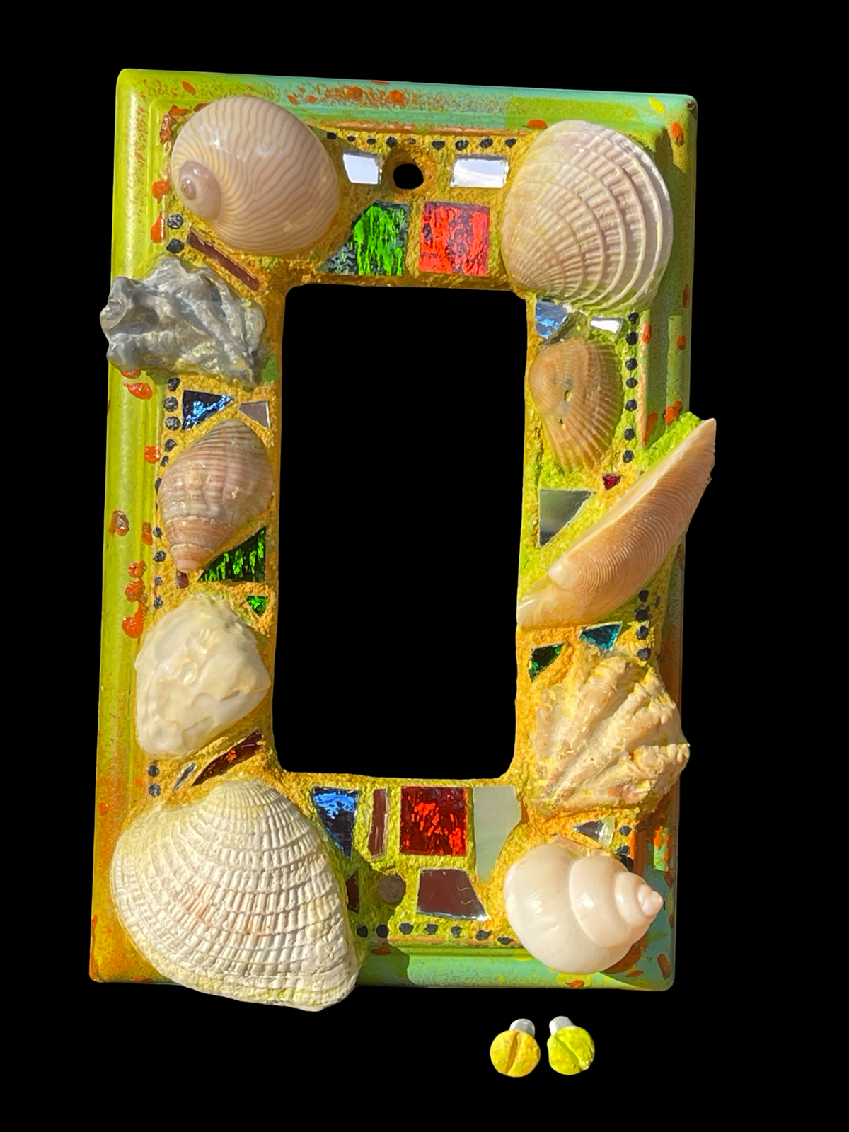 Sea shell single rocker light switch cover, beach wall art