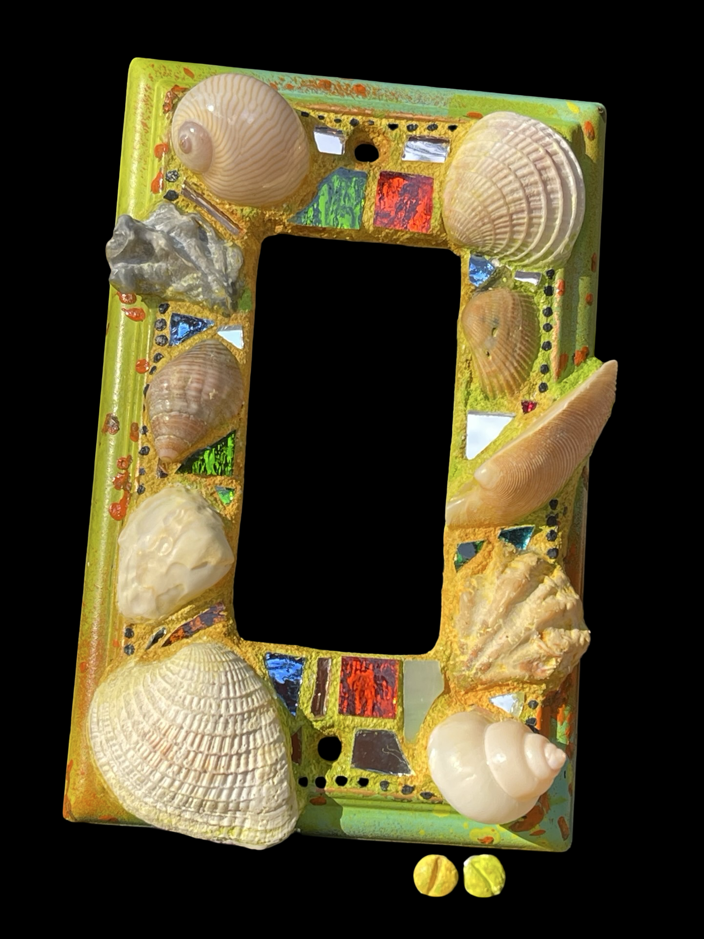Sea shell single rocker light switch cover, beach wall art