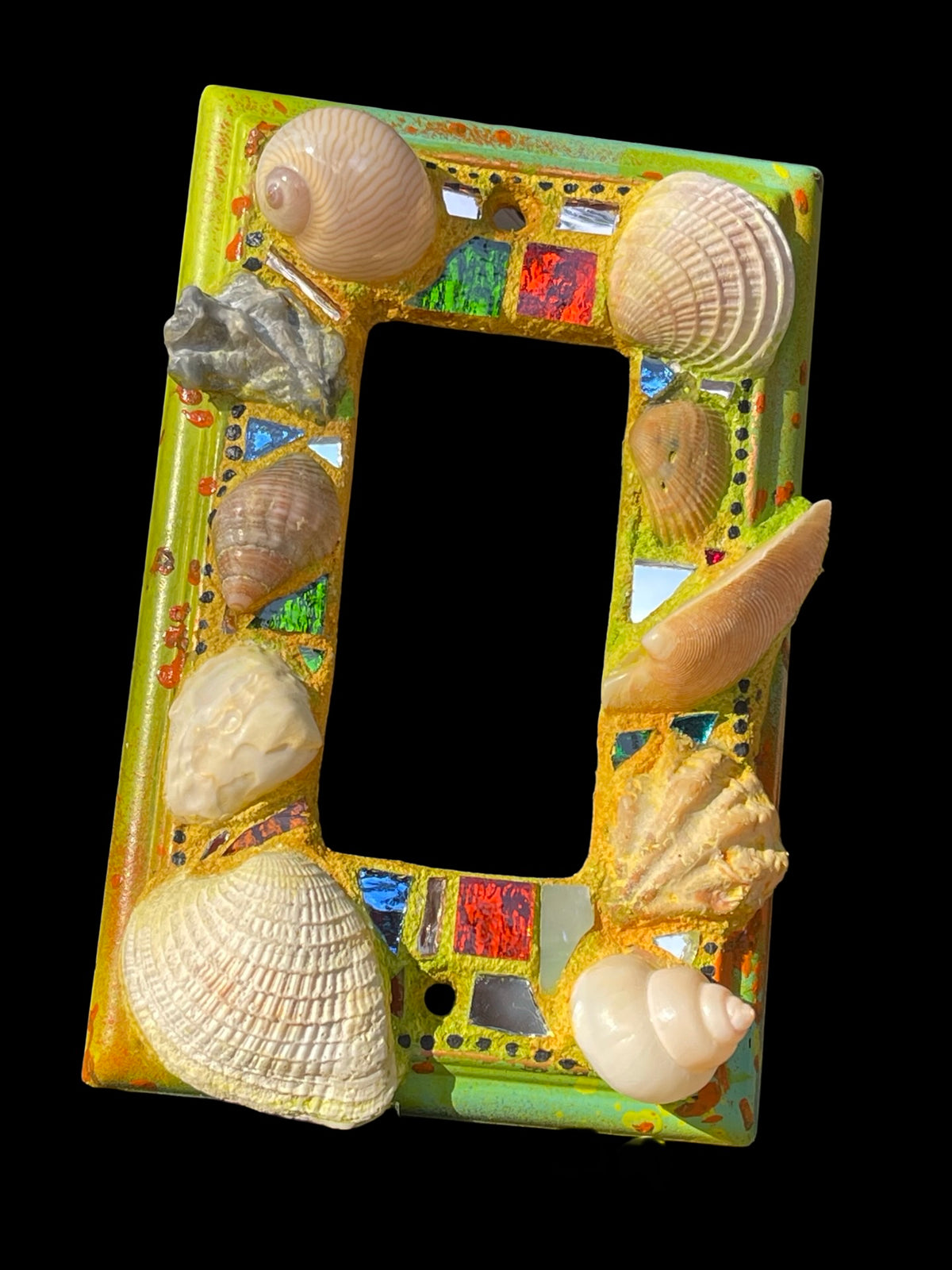 Sea shell single rocker light switch cover, beach wall art