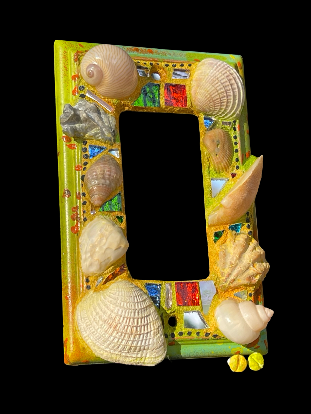 Sea shell single rocker light switch cover, beach wall art