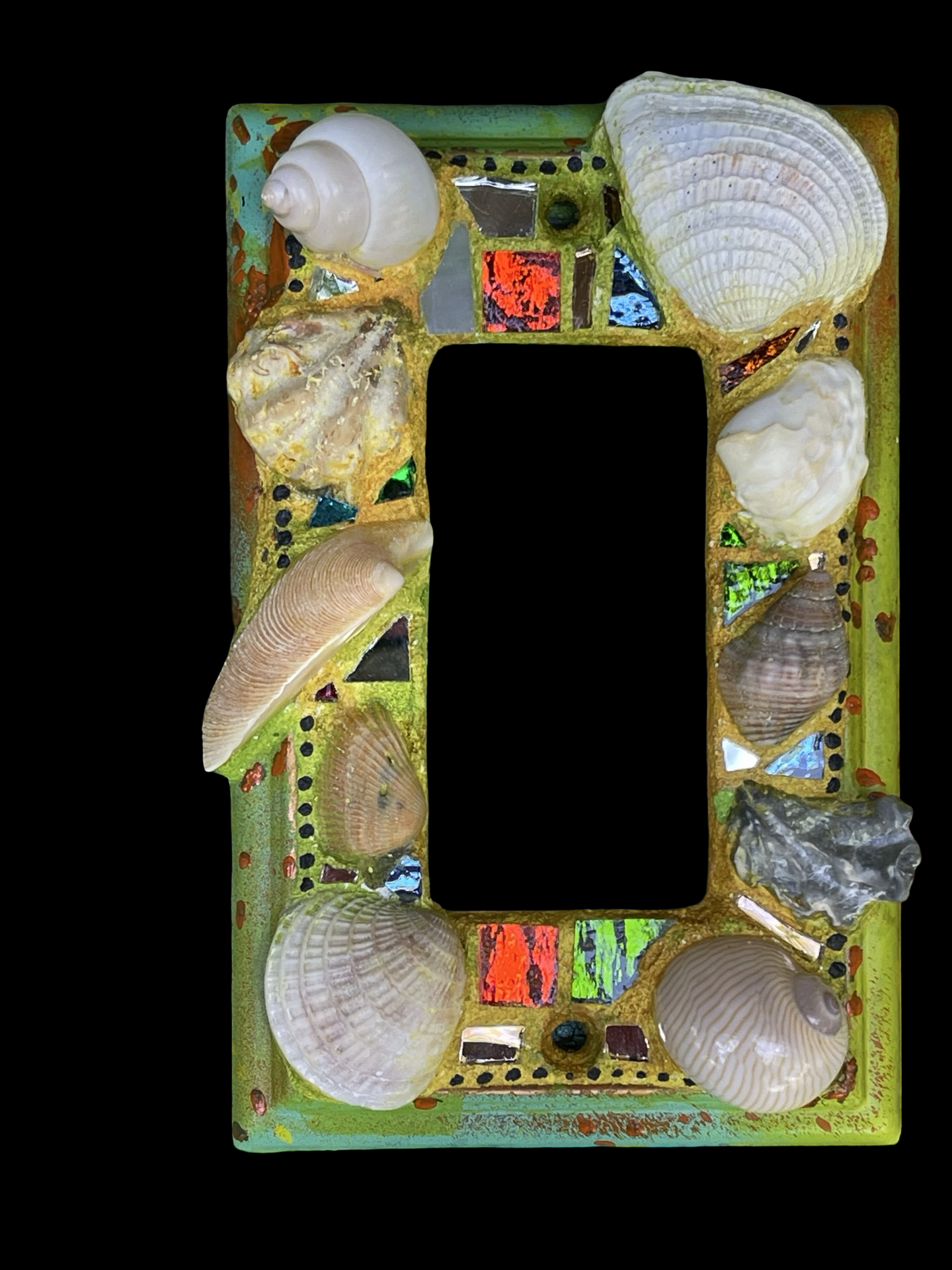 Sea shell single rocker light switch cover, beach wall art