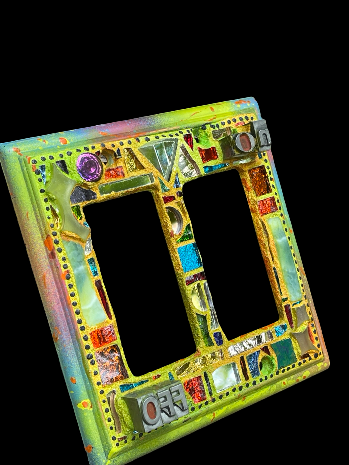 Double Rocker Mirror Mosaic Light Switch Cover
