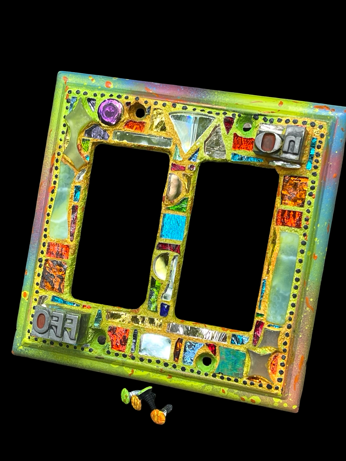 Double Rocker Mirror Mosaic Light Switch Cover