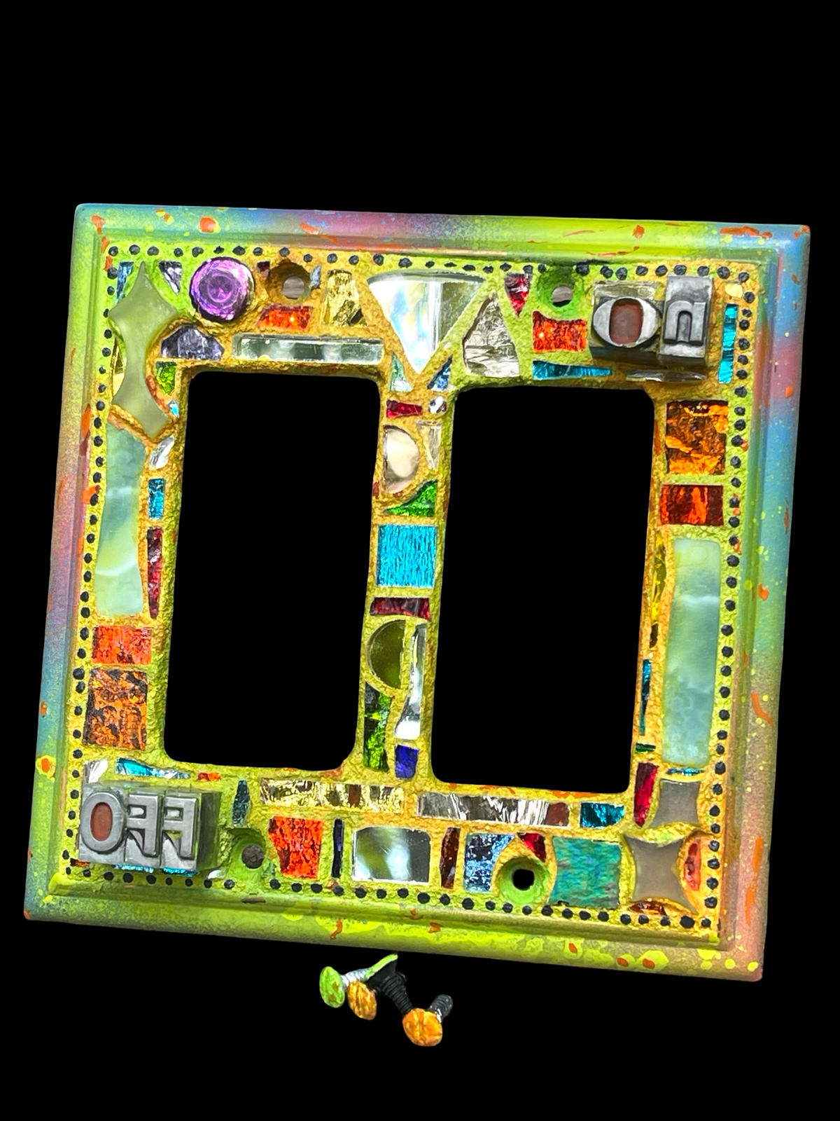 Double Rocker Mirror Mosaic Light Switch Cover
