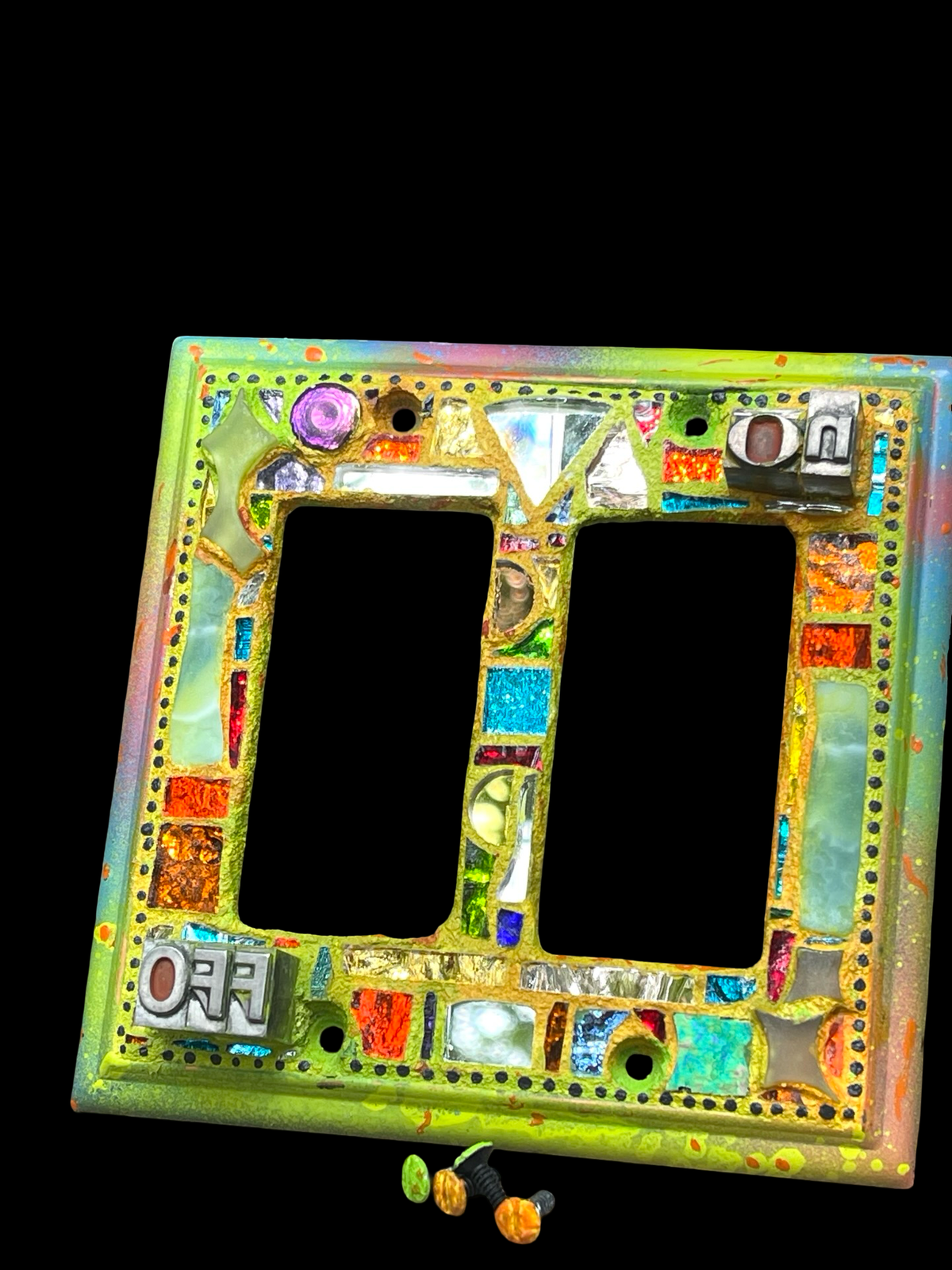 Double Rocker Mirror Mosaic Light Switch Cover