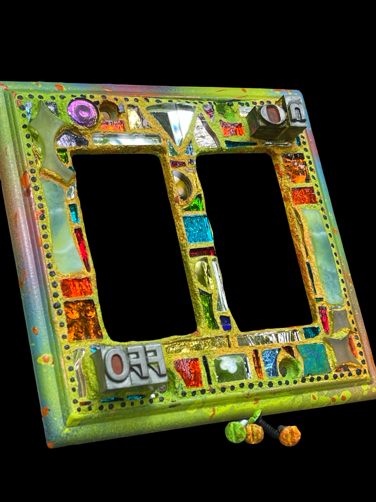 Double Rocker Mirror Mosaic Light Switch Cover