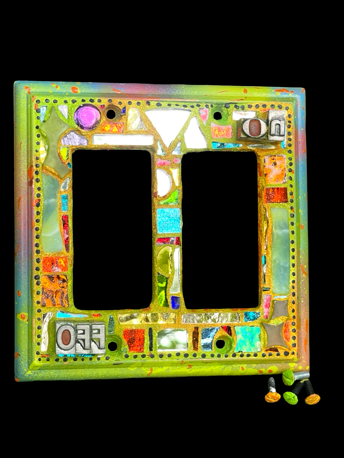 Double Rocker Mirror Mosaic Light Switch Cover