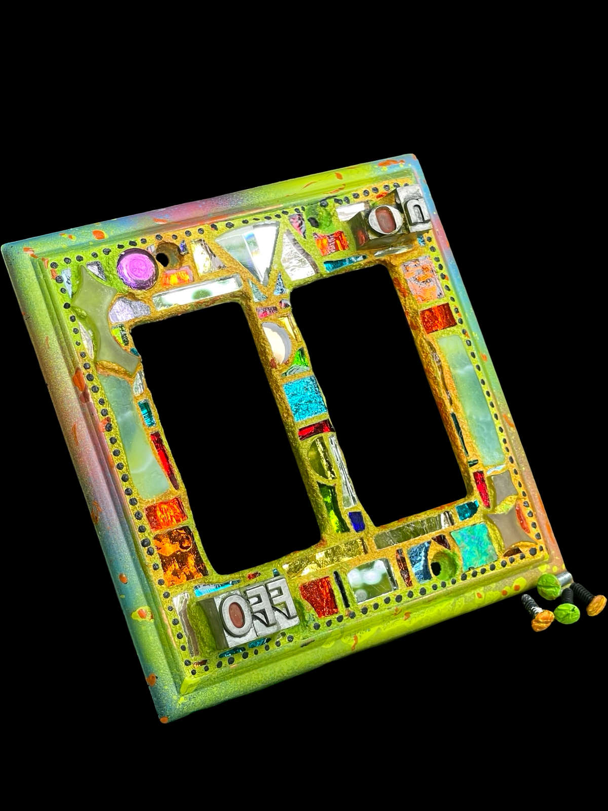 Double Rocker Mirror Mosaic Light Switch Cover