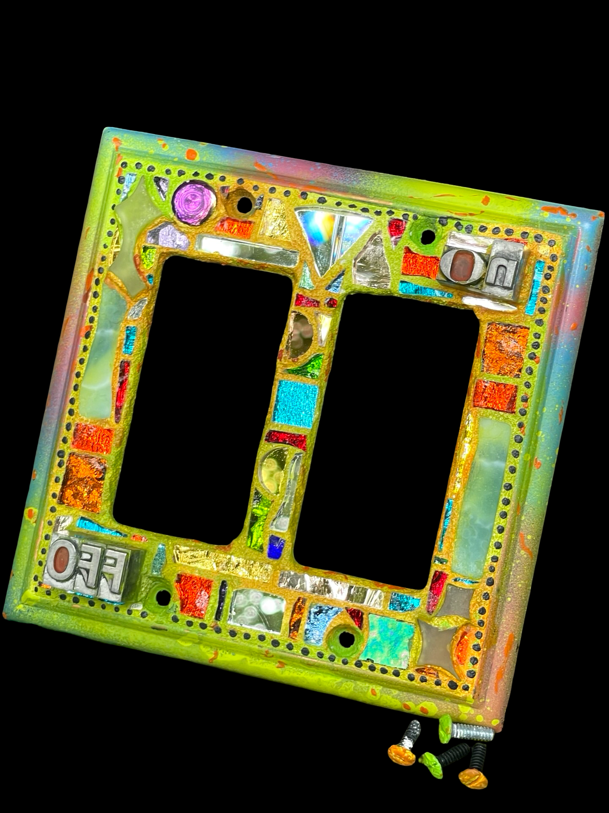 Double Rocker Mirror Mosaic Light Switch Cover