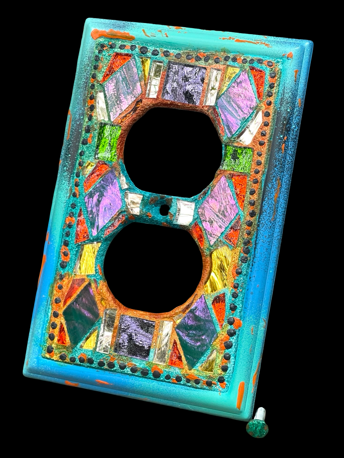 Mirror Mosaic Iridescent Plug In Cover, Beautifully Useful