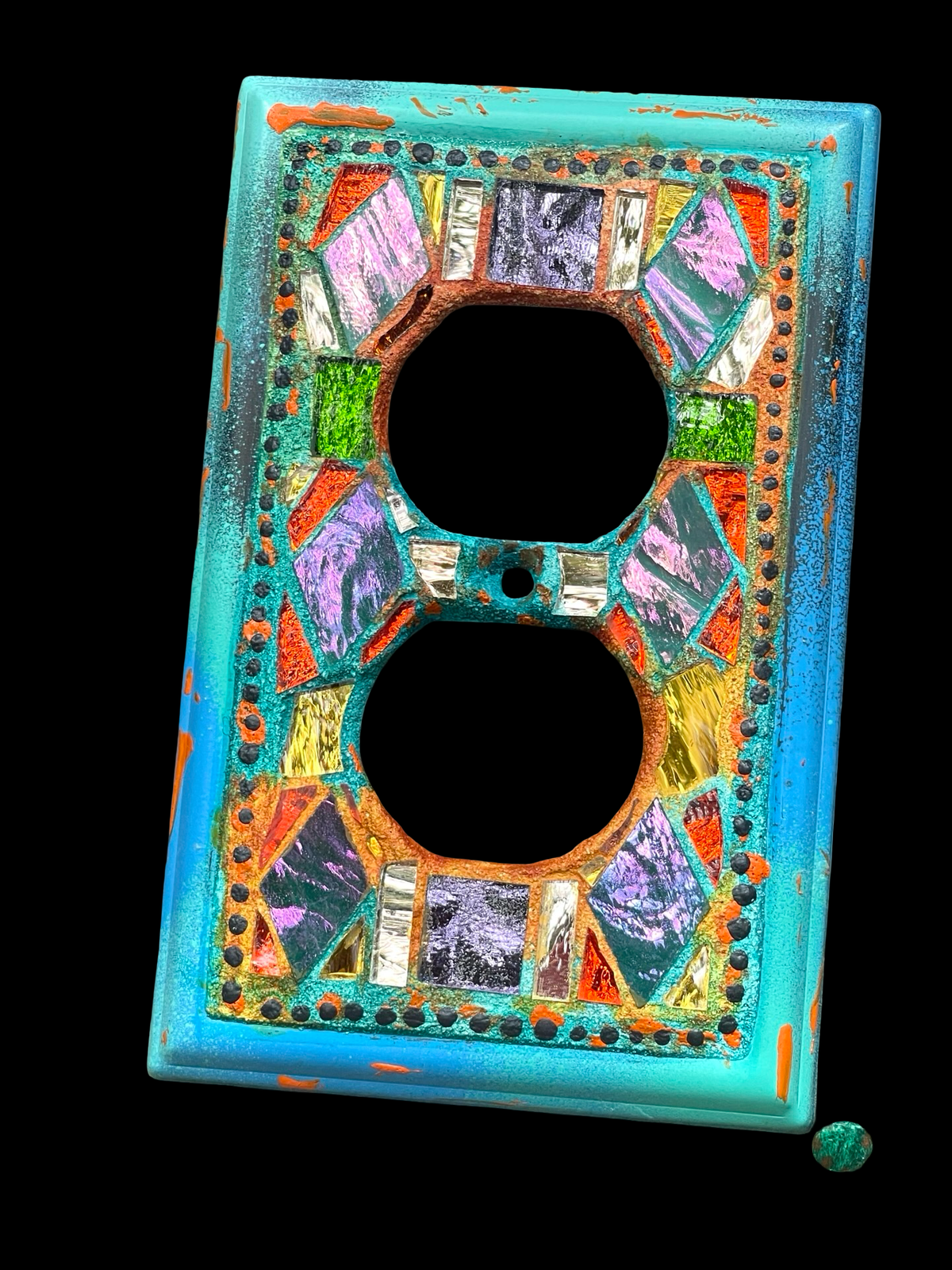 Mirror Mosaic Iridescent Plug In Cover, Beautifully Useful