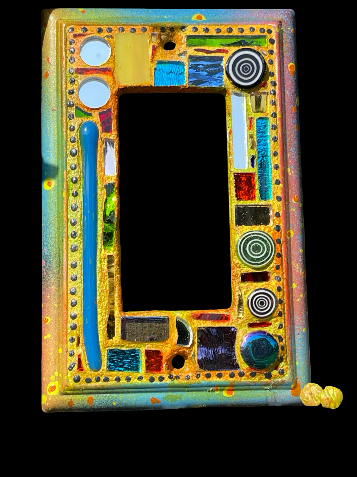 Circles, Squares, Mirror Bits, Mosaic Single Rocker Switch Cover