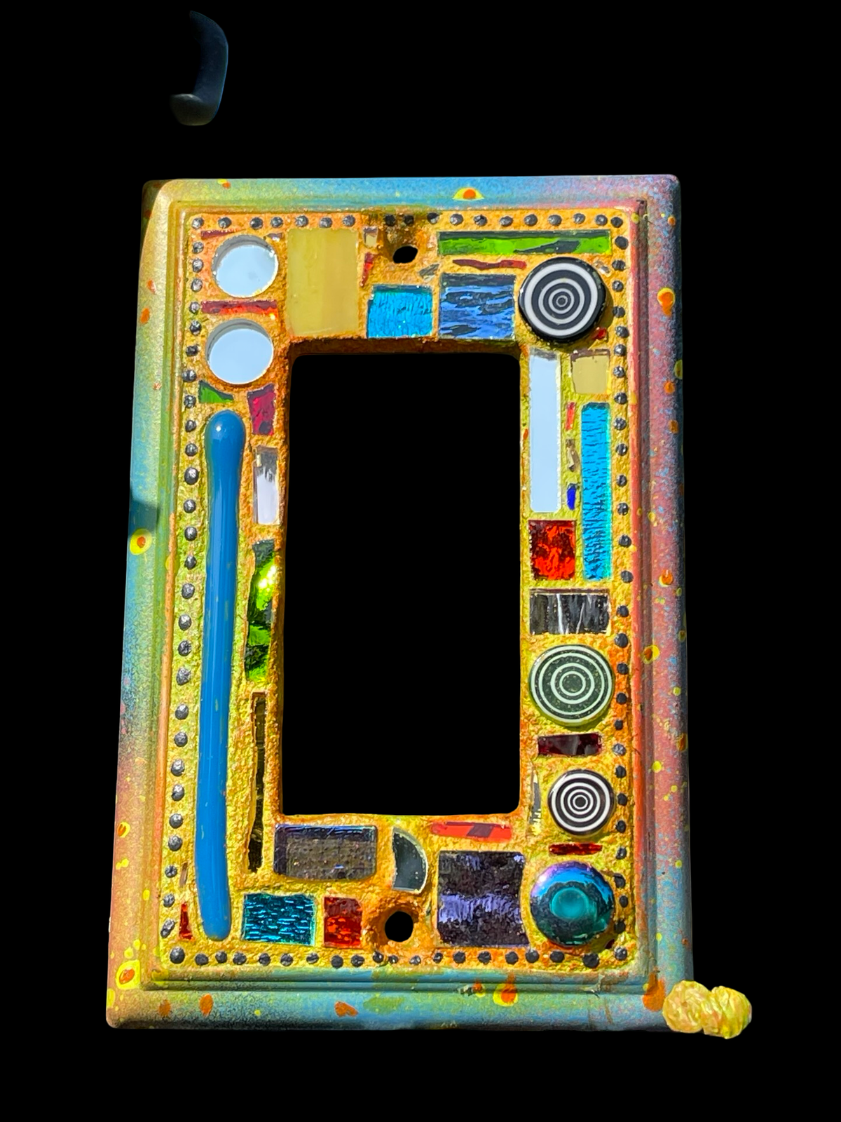 Circles, Squares, Mirror Bits, Mosaic Single Rocker Switch Cover