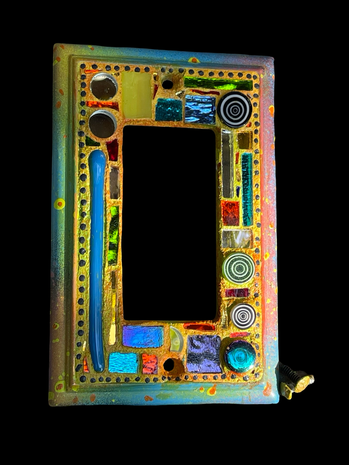 Circles, Squares, Mirror Bits, Mosaic Single Rocker Switch Cover