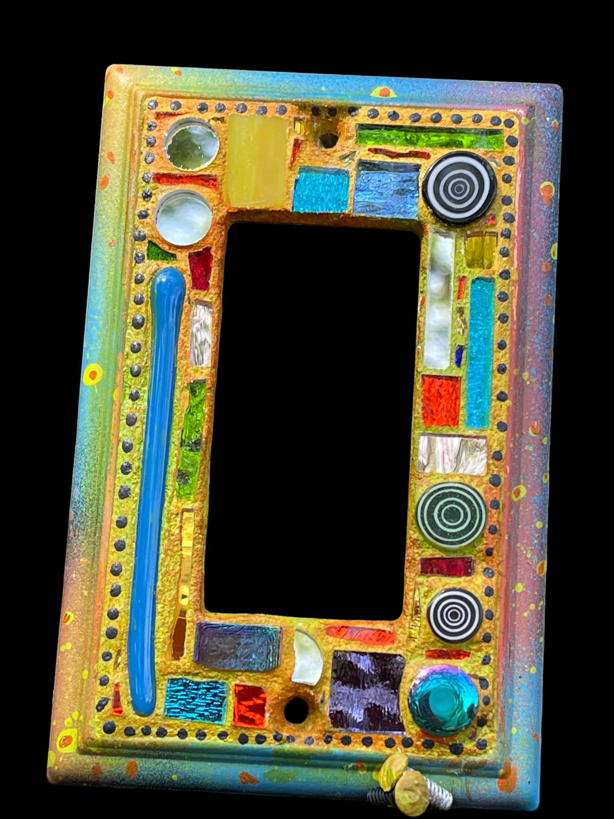 Circles, Squares, Mirror Bits, Mosaic Single Rocker Switch Cover