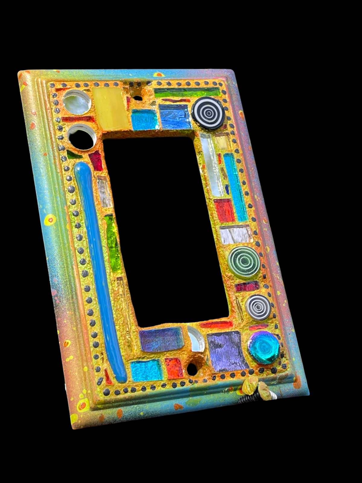 Circles, Squares, Mirror Bits, Mosaic Single Rocker Switch Cover