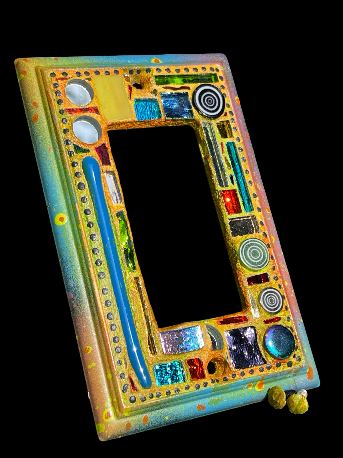 Circles, Squares, Mirror Bits, Mosaic Single Rocker Switch Cover