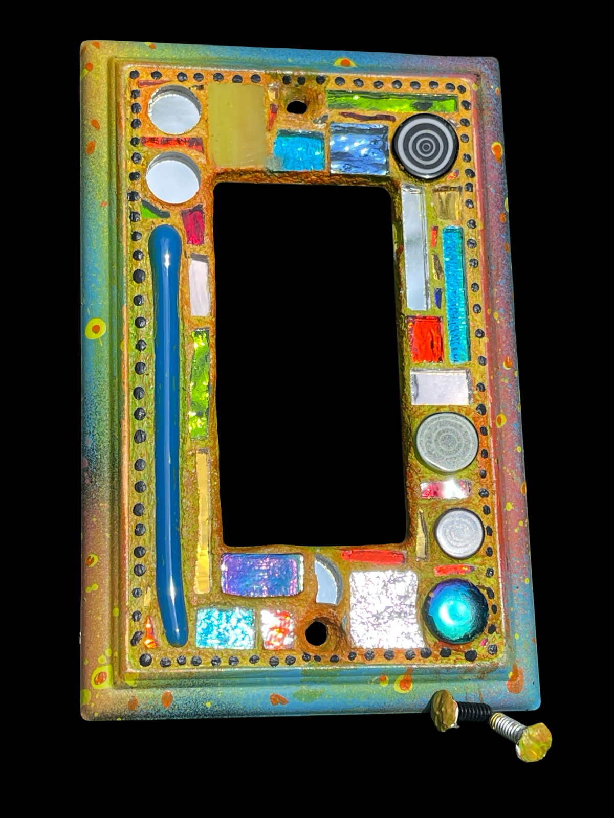 Circles, Squares, Mirror Bits, Mosaic Single Rocker Switch Cover