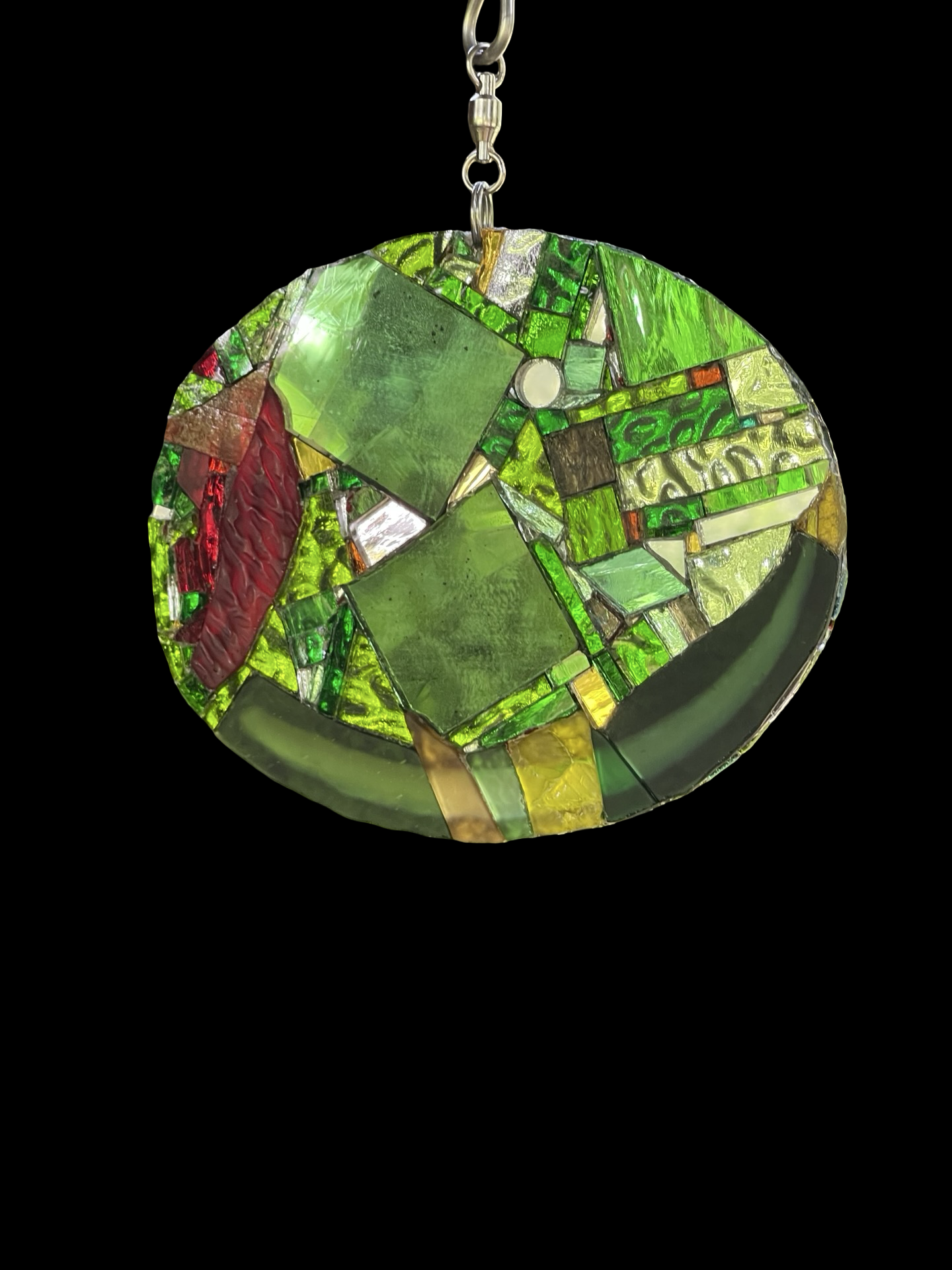 Cool Contemporary Mirror Glass Green Olive Red Pimento Sun Catcher