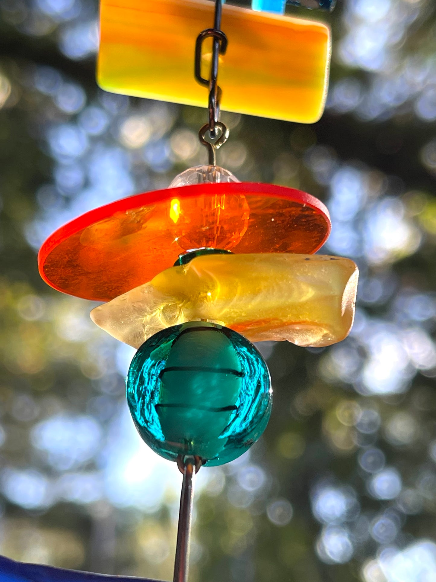 Long 44” dazzling mini mirror mosaic sun chain. Multi colors sparkle and glow