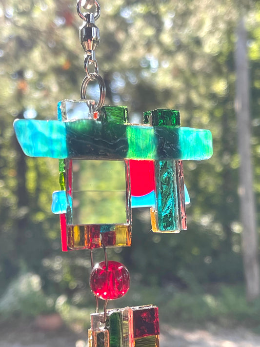 Long 44” dazzling mini mirror mosaic sun chain. Multi colors sparkle and glow