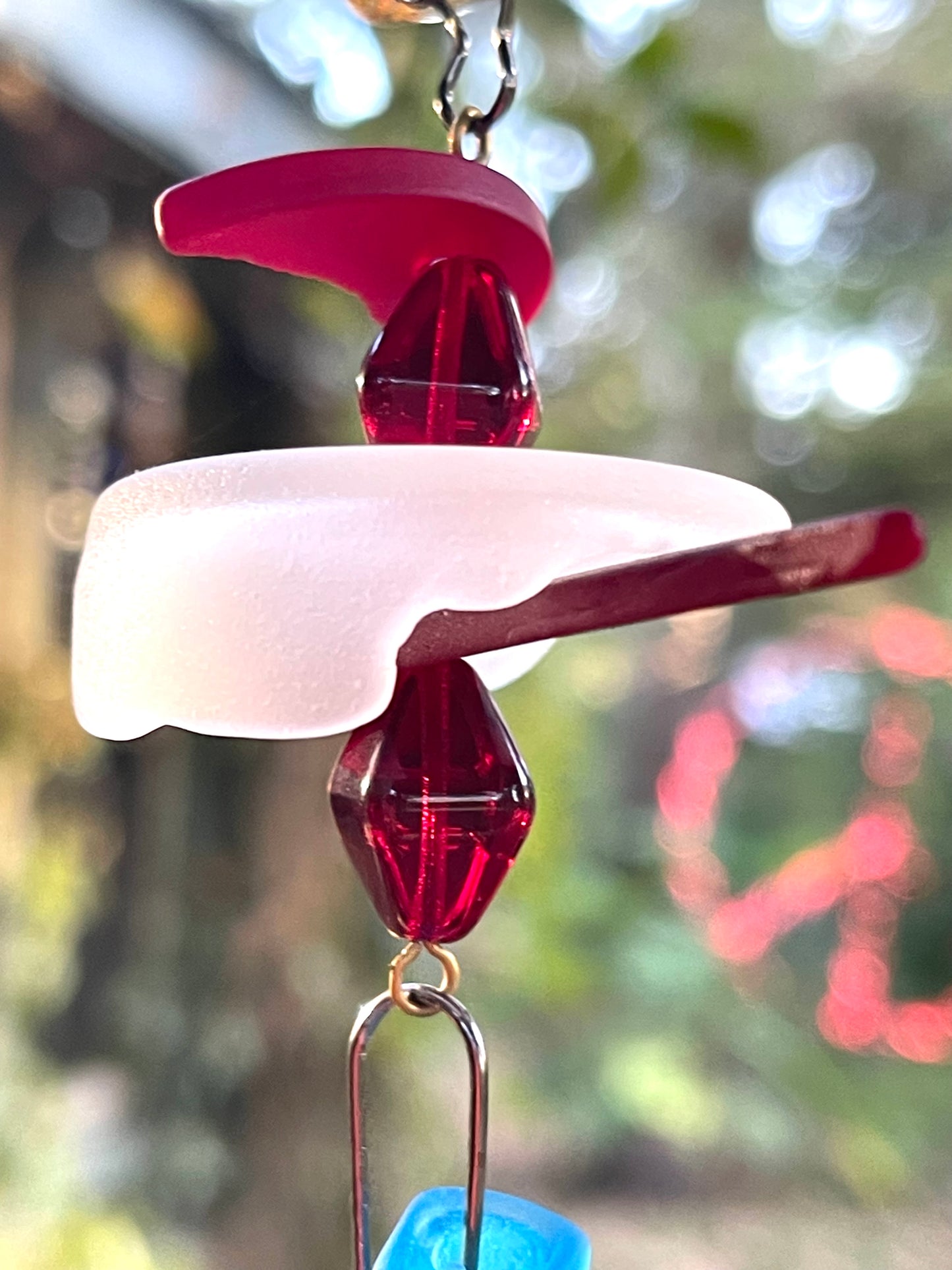 Long (45”) colorful glass and mirror sun chain