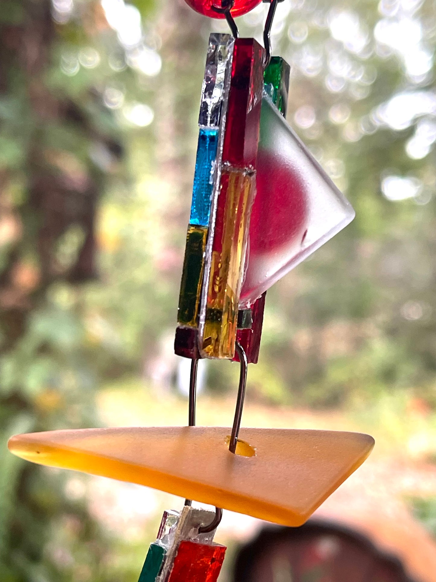 Long (45”) colorful glass and mirror sun chain